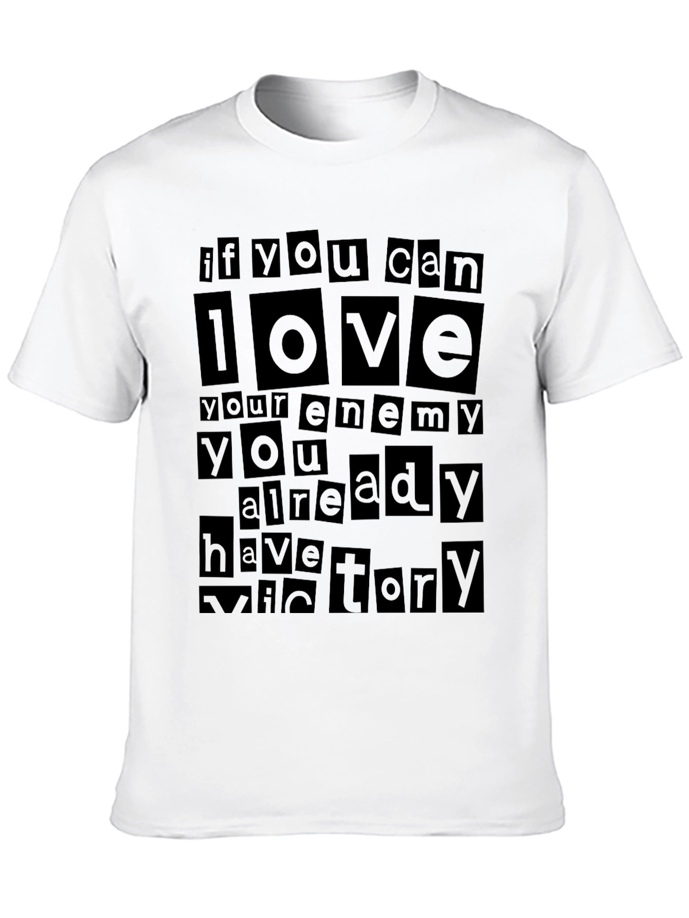Love Your Enemy Graphic T-Shirt - Black