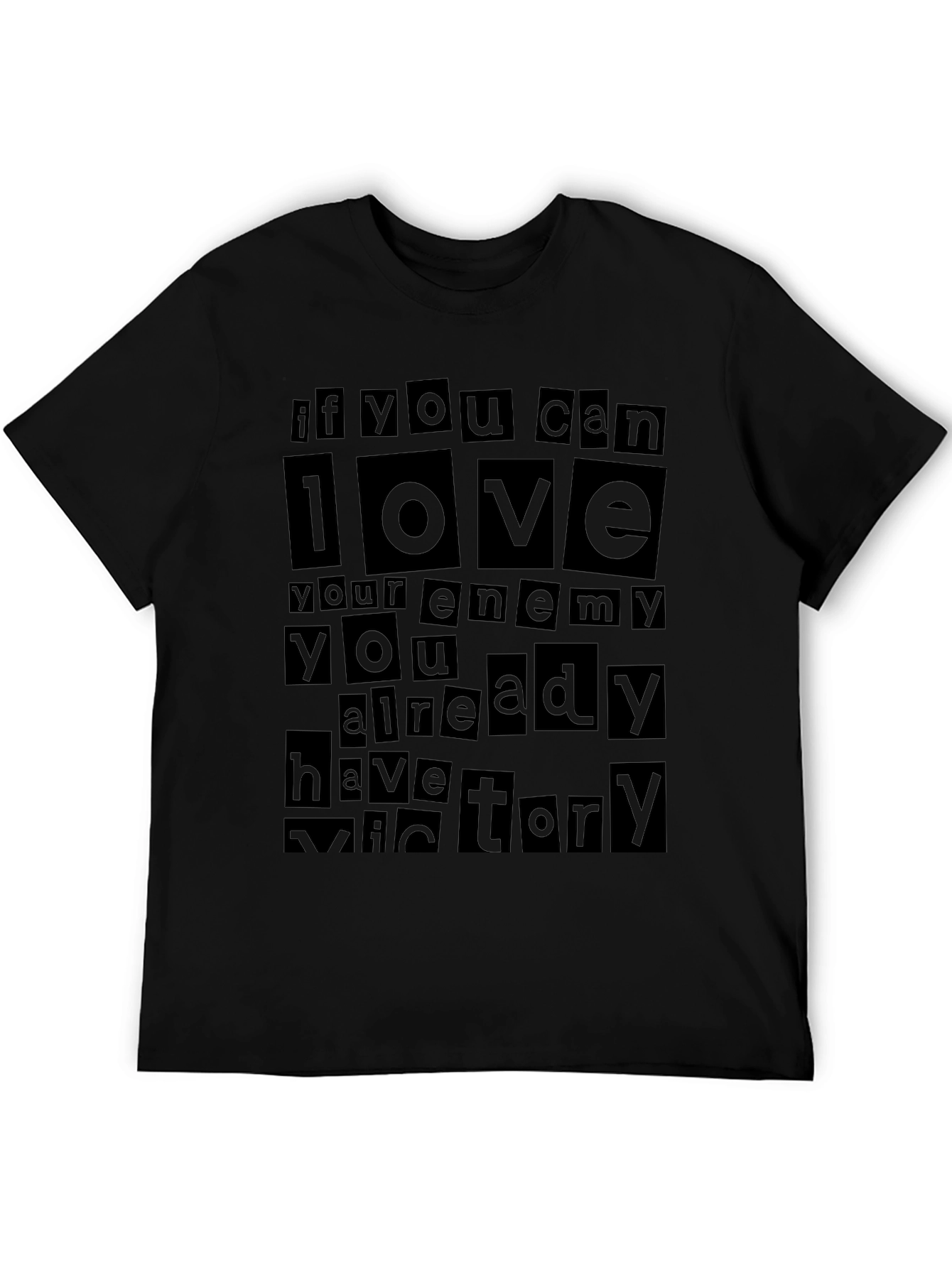 Love Your Enemy Graphic T-Shirt - Black