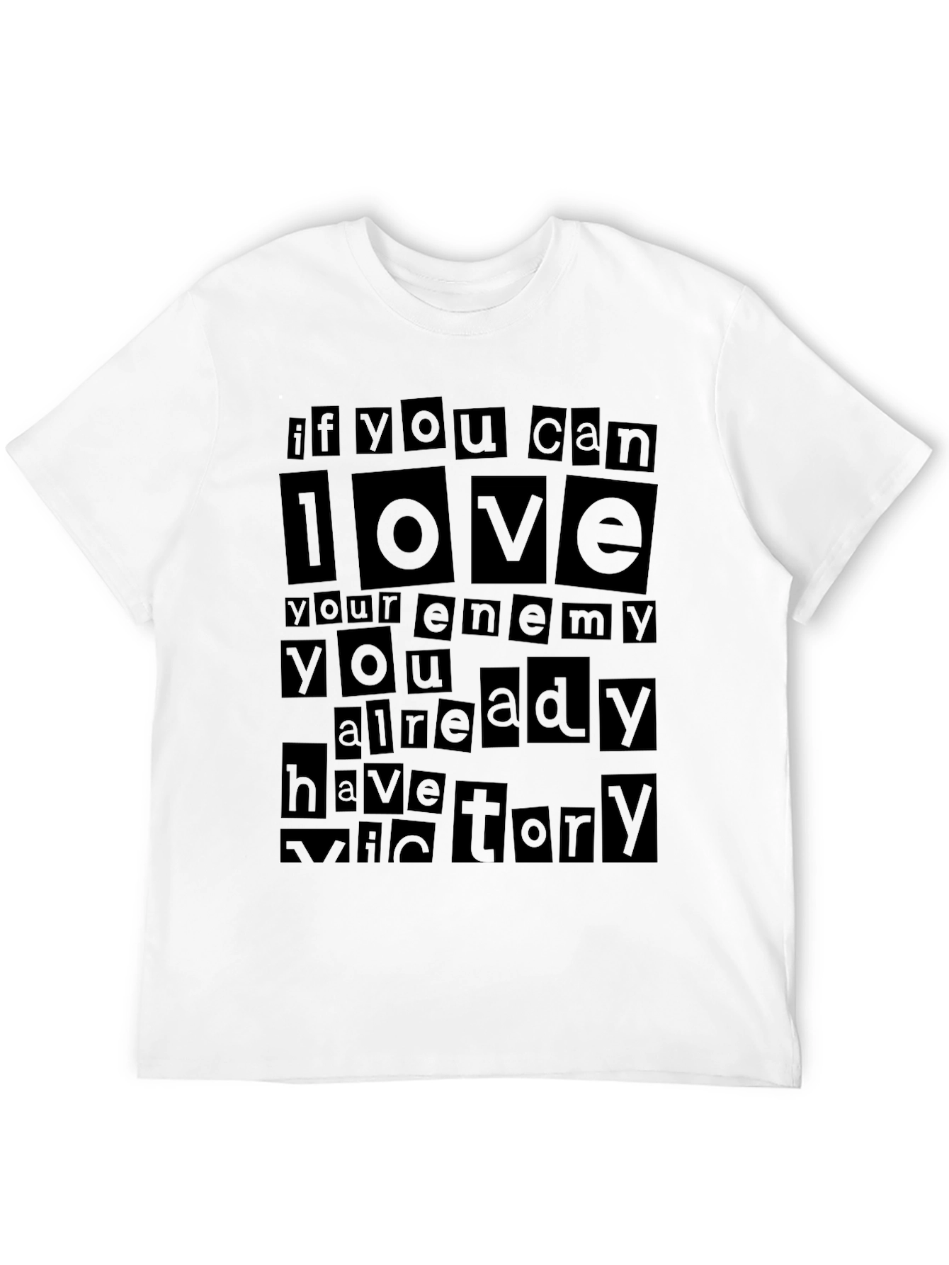 Love Your Enemy Graphic T-Shirt - Black