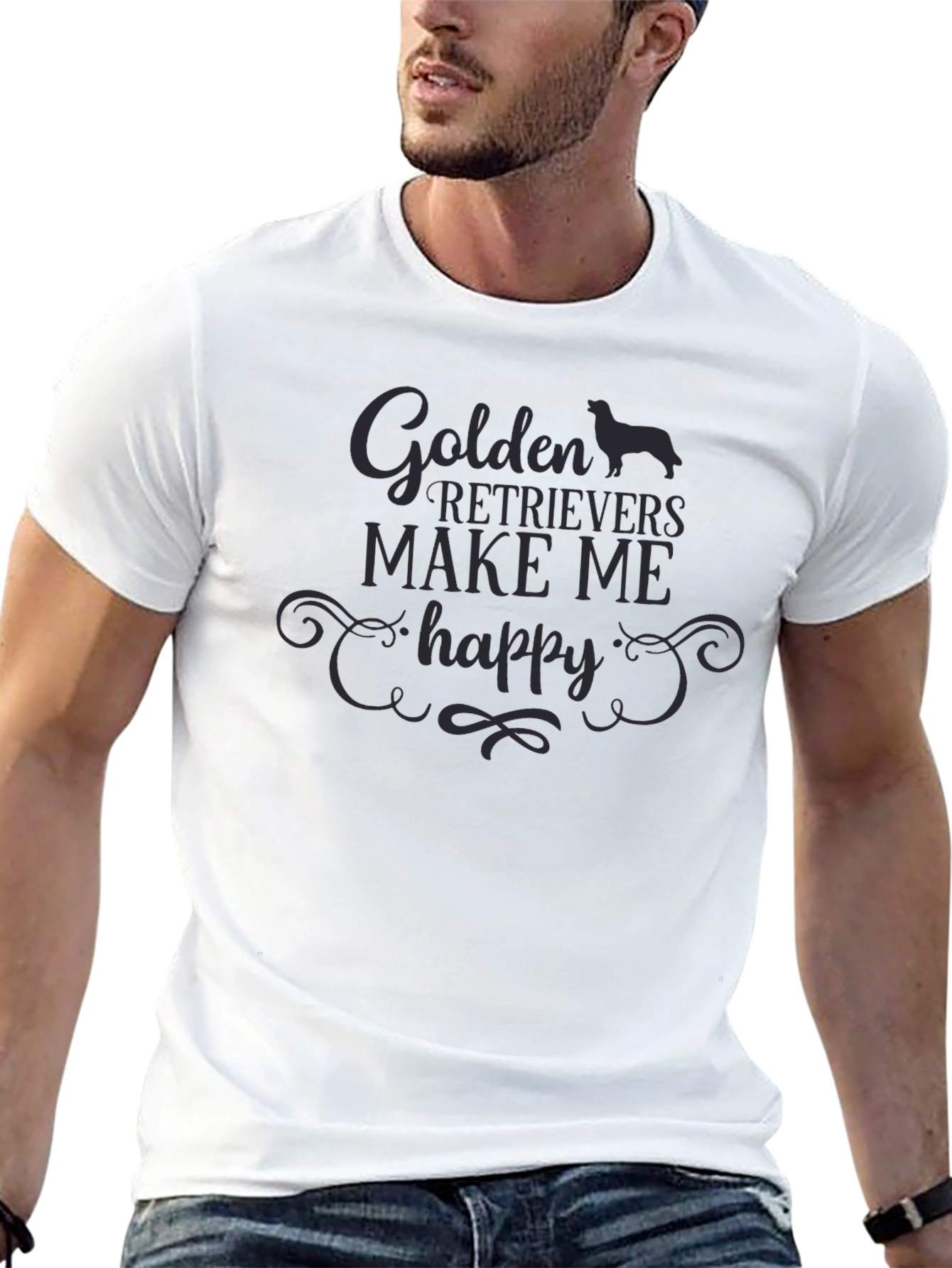 Golden Retrievers Make Me Happy T-Shirt