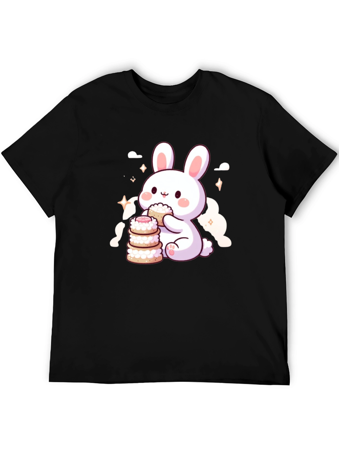 Cute Bunny Eating Macarons T-Shirt
