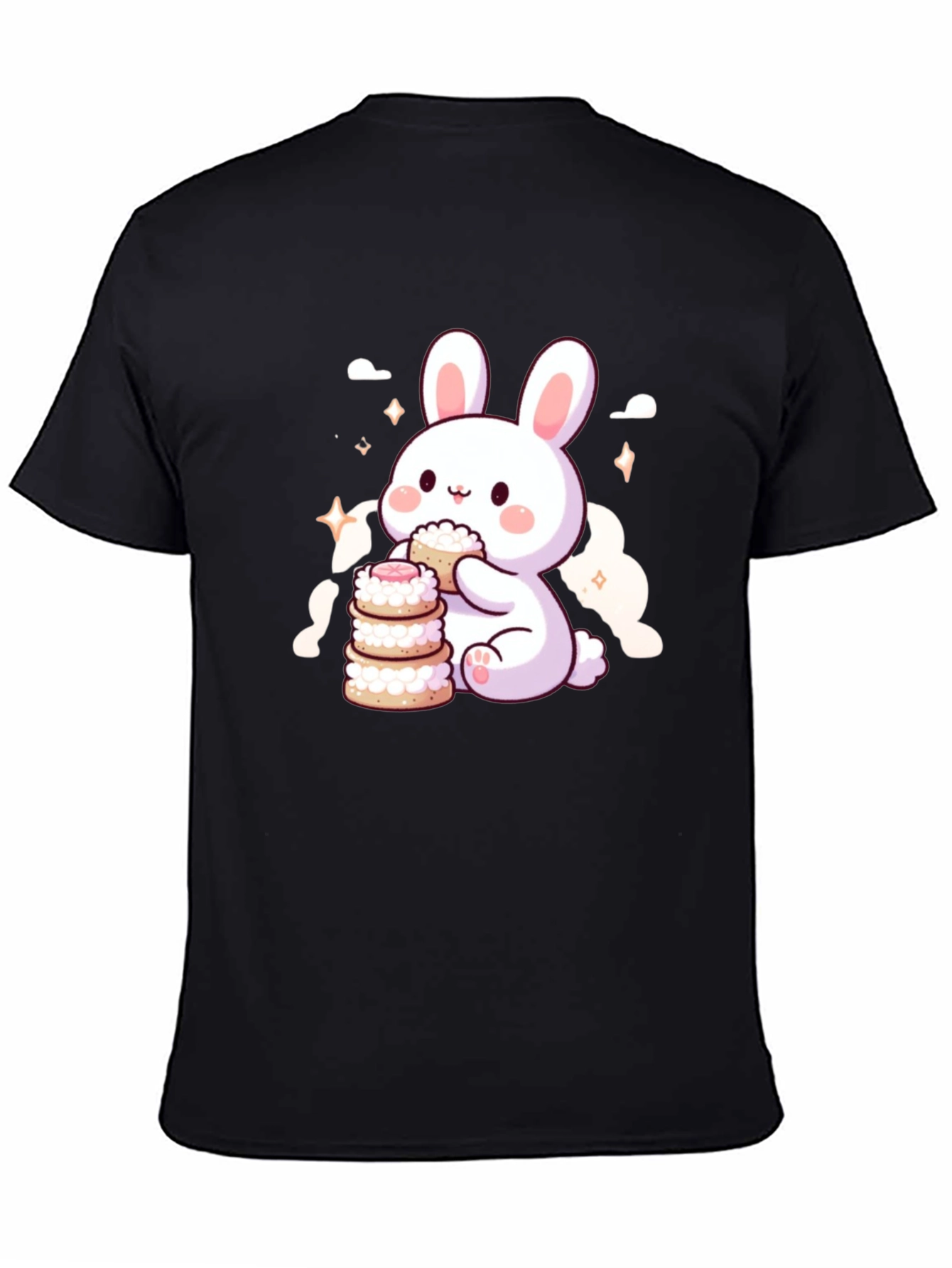 Cute Bunny Eating Macarons T-Shirt
