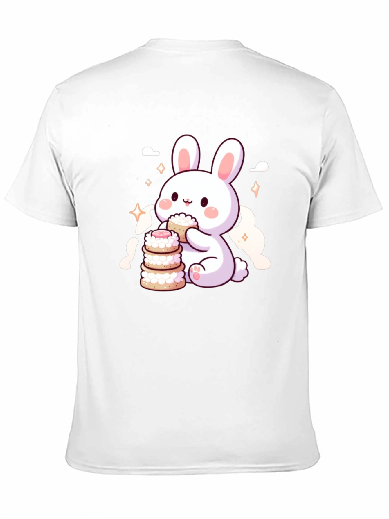 Cute Bunny Eating Macarons T-Shirt