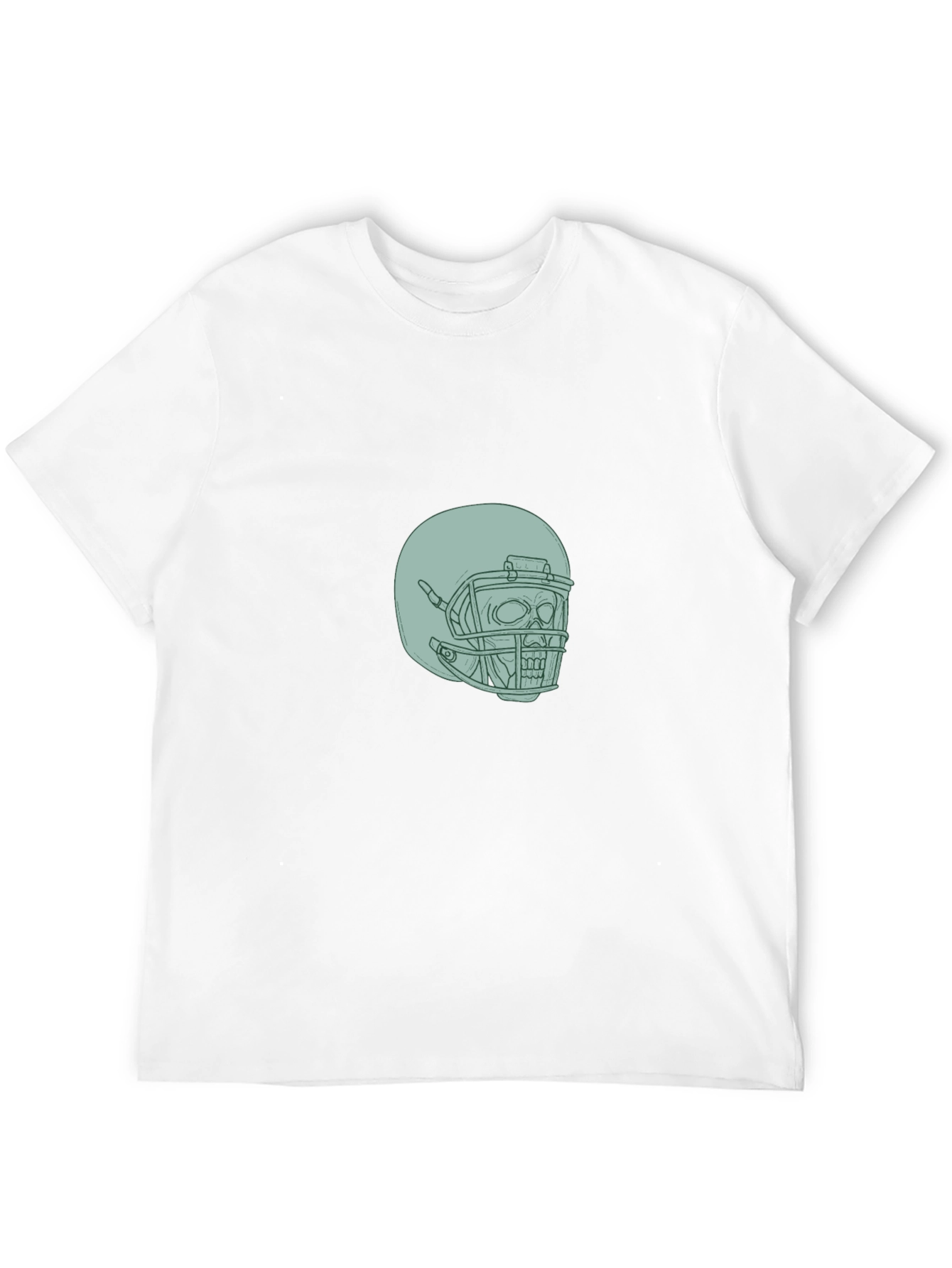 Skull Football Helmet Graphic Tee - Black