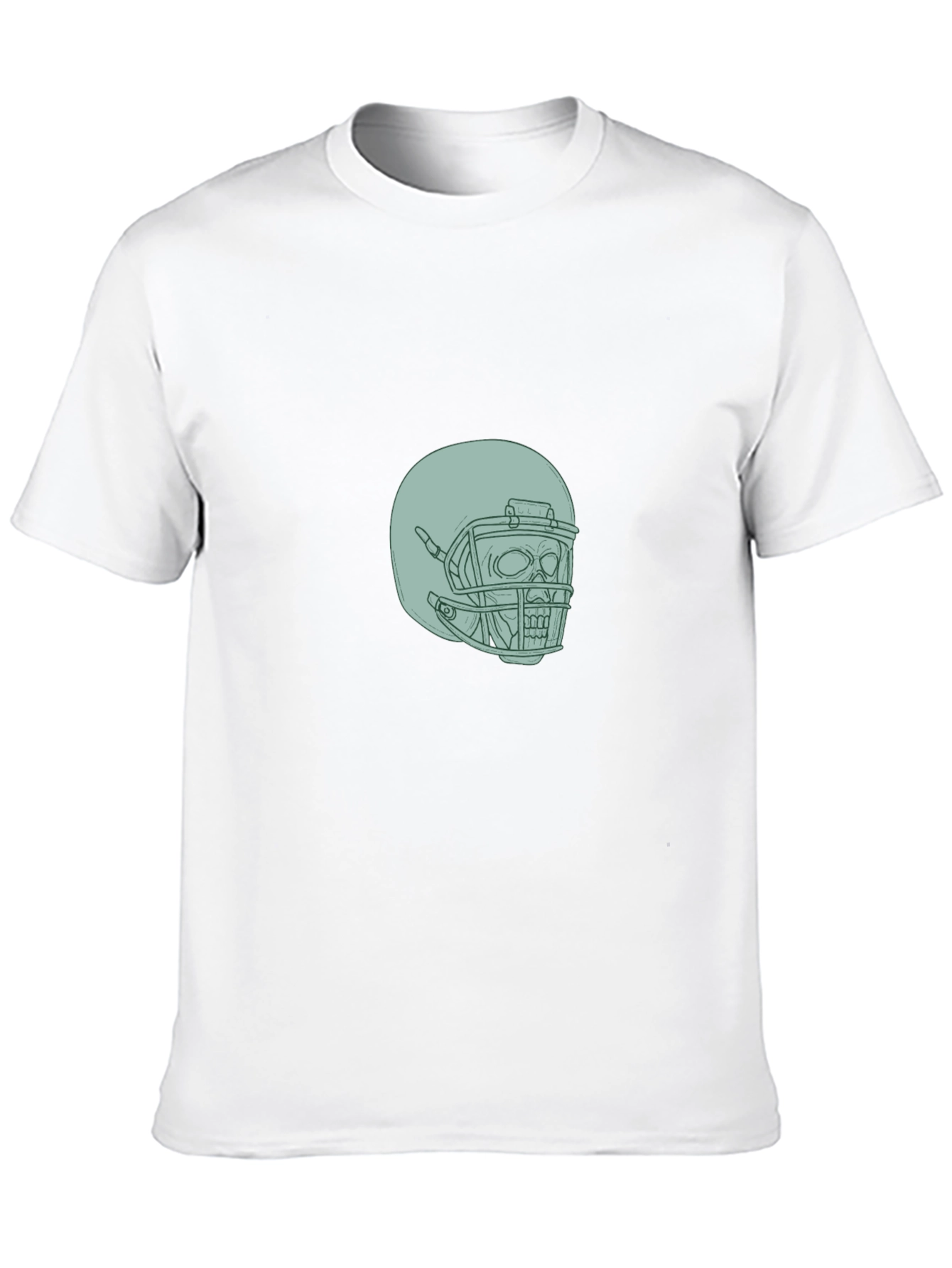 Skull Football Helmet Graphic Tee - Black