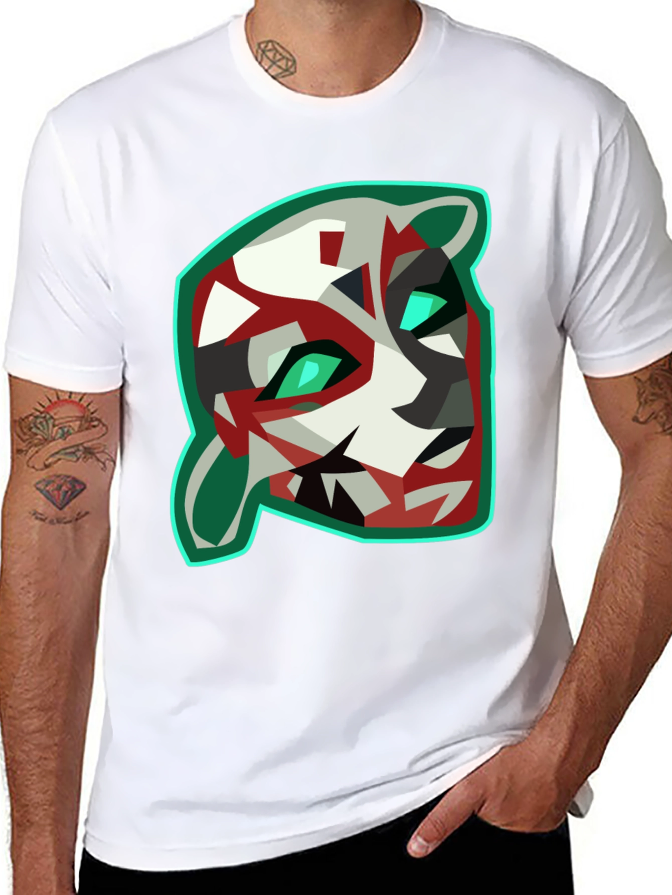 Geometric Animal Graphic Tee - Cool & Modern