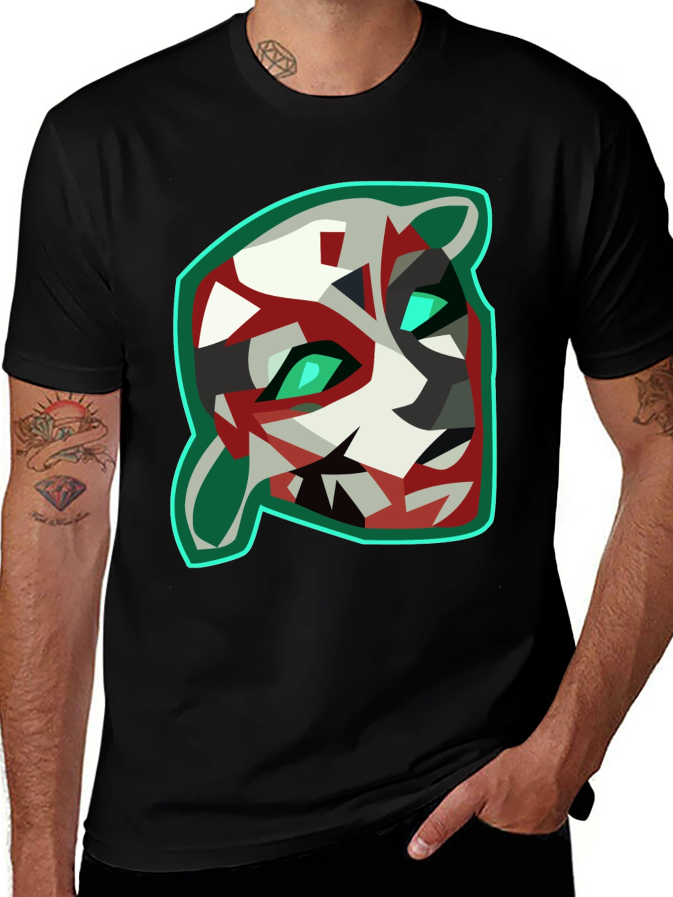 Geometric Animal Graphic Tee - Cool & Modern