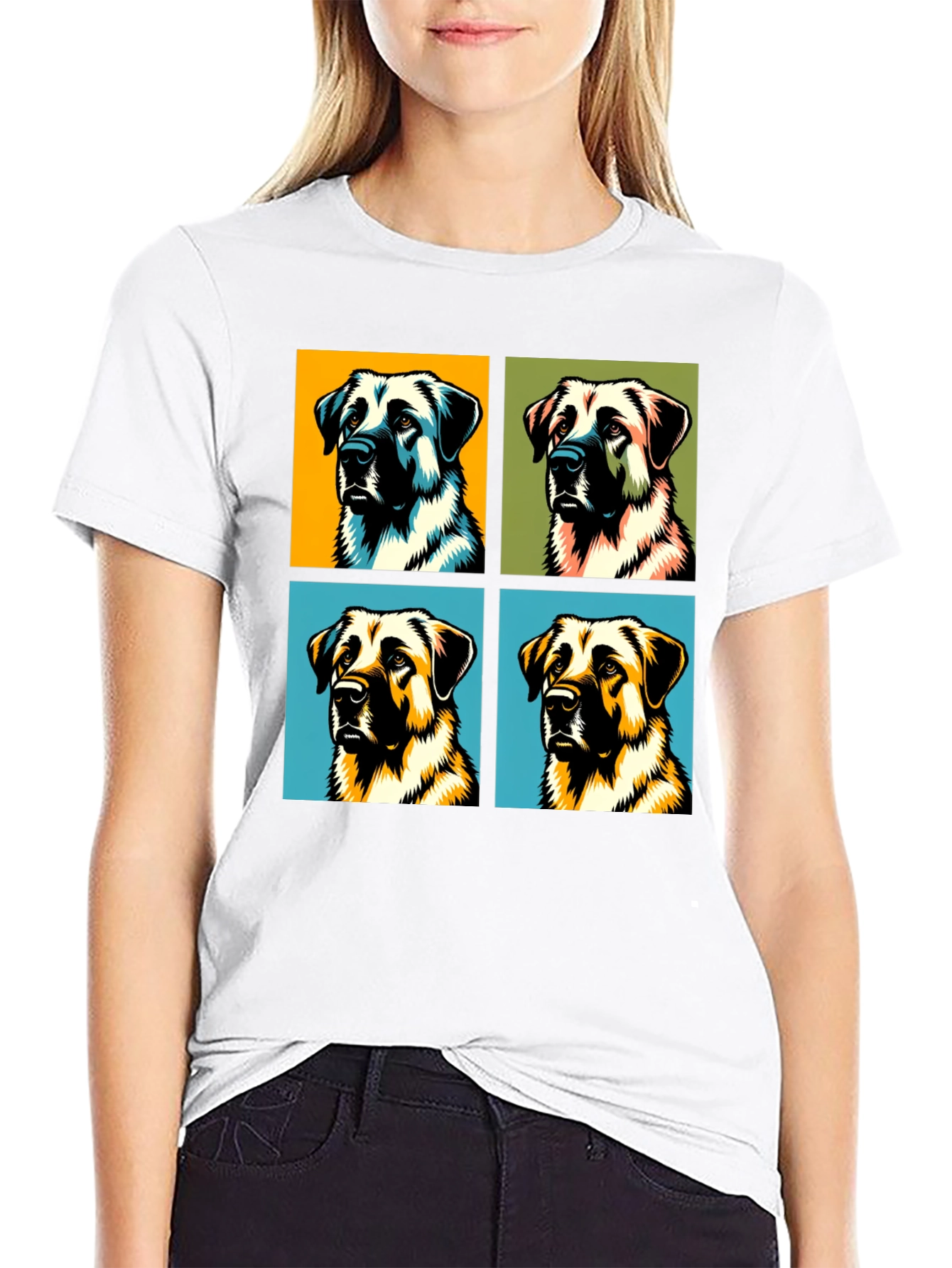 Dog Pop Art Black T-Shirt