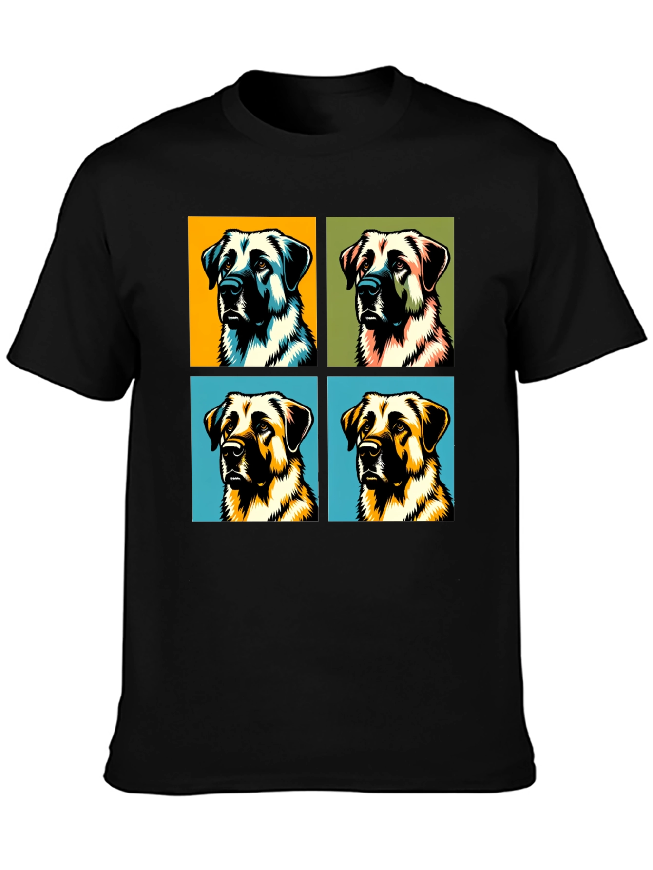 Dog Pop Art Black T-Shirt