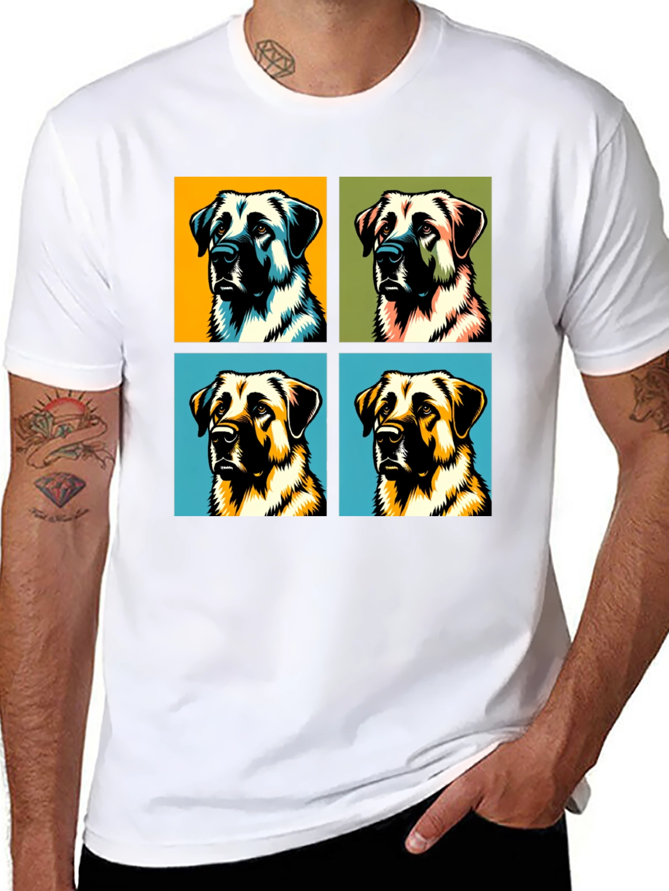 Dog Pop Art Black T-Shirt