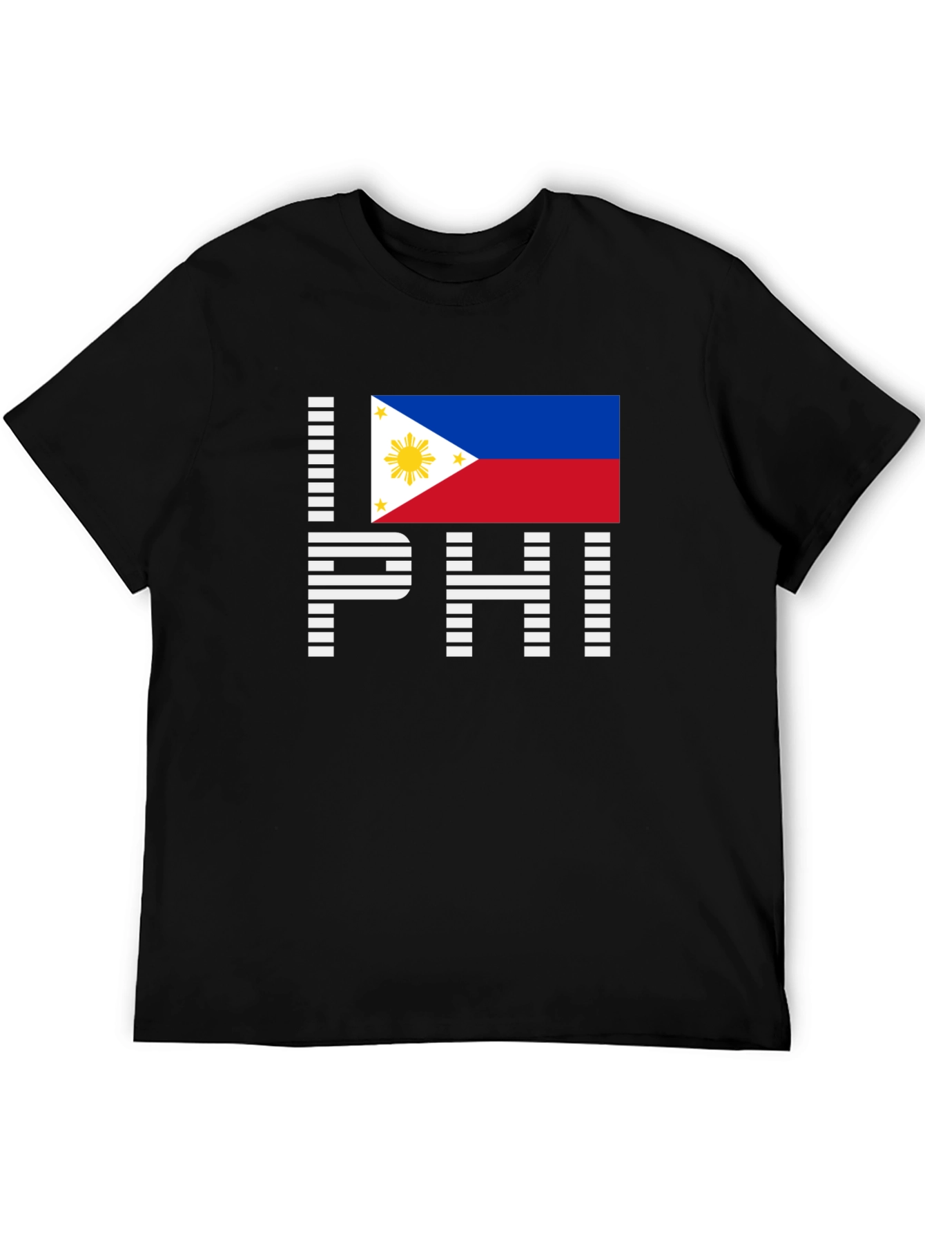 I Love PHI Philippines Flag Graphic T-Shirt
