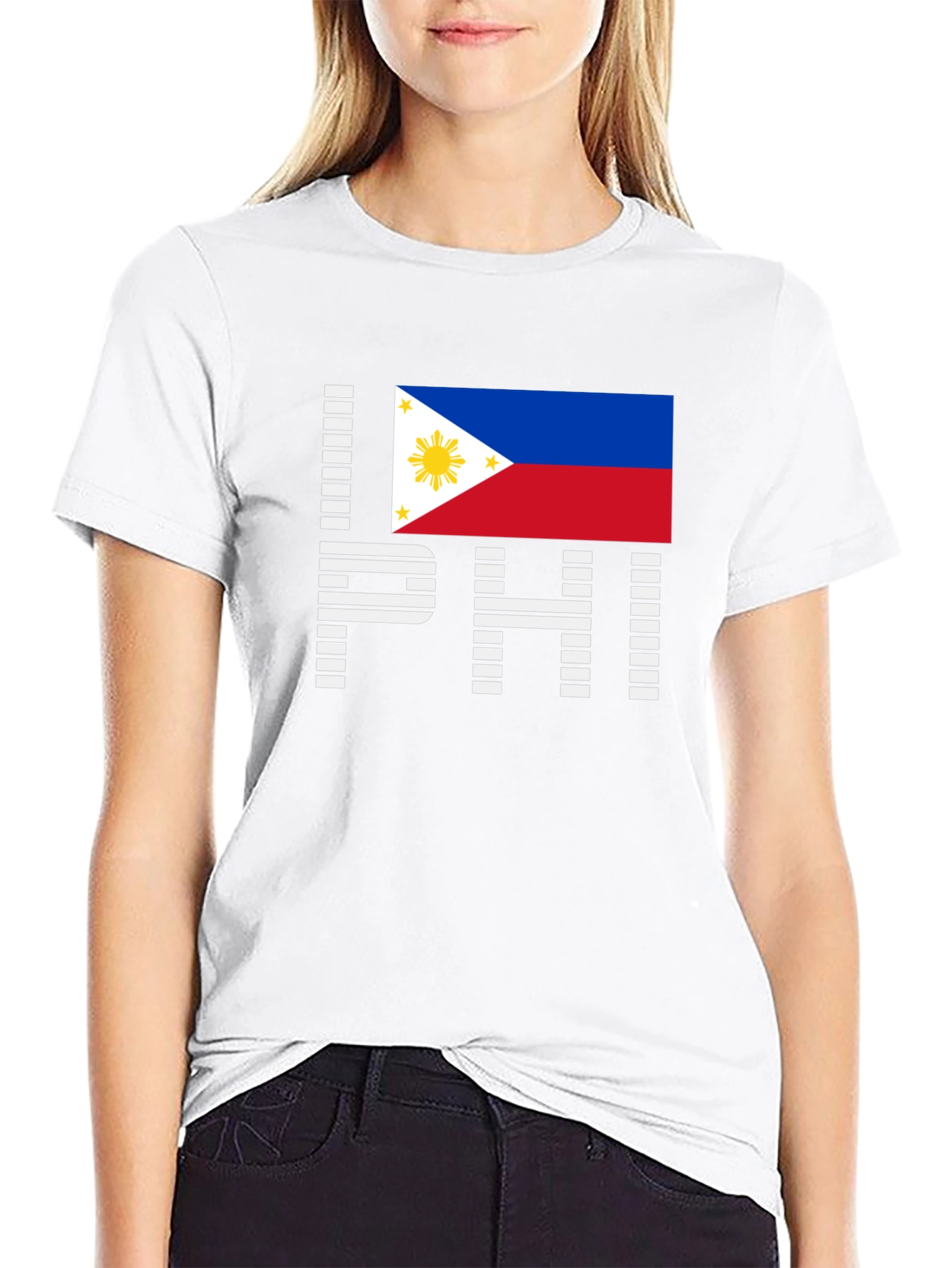 I Love PHI Philippines Flag Graphic T-Shirt