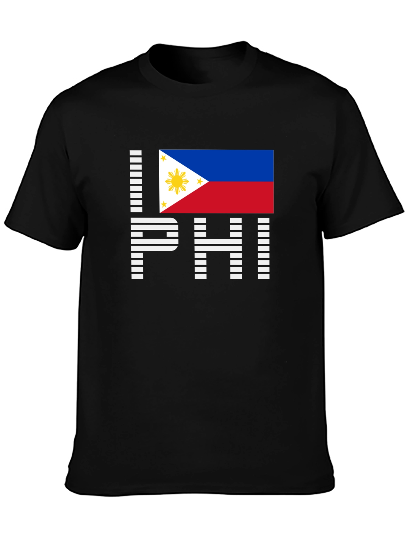 I Love PHI Philippines Flag Graphic T-Shirt