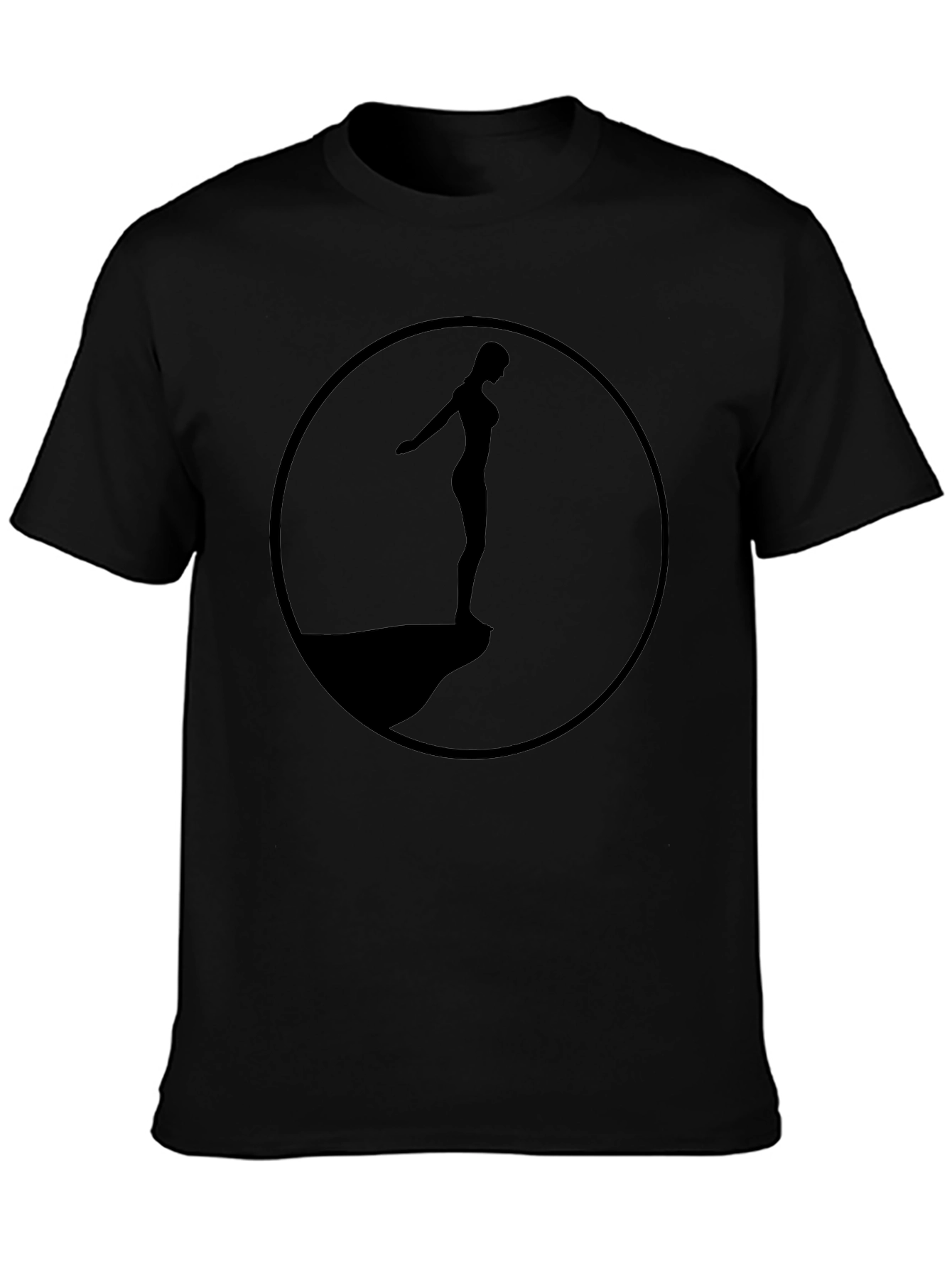 Silhouette Circle Graphic Tee - Black