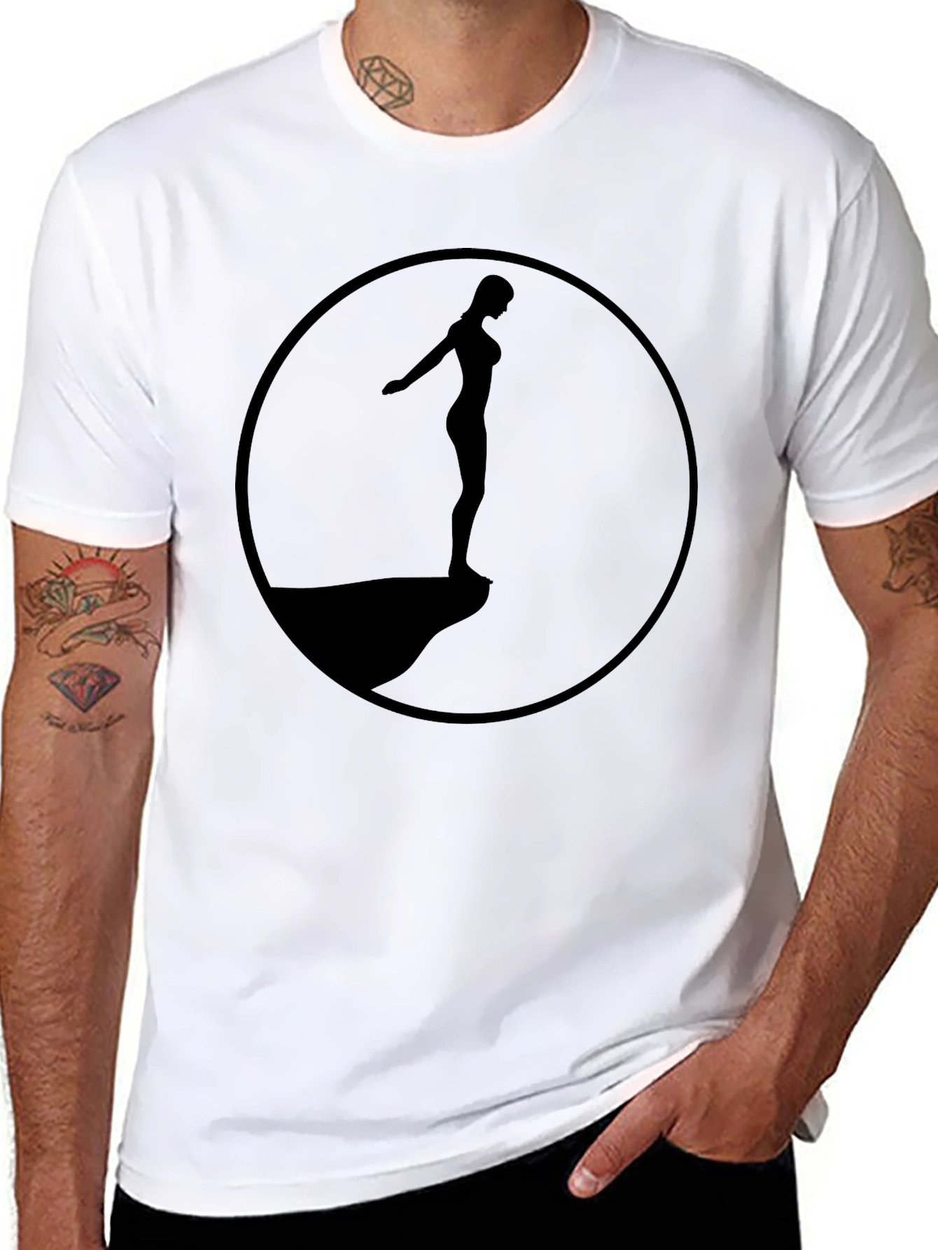 Silhouette Circle Graphic Tee - Black