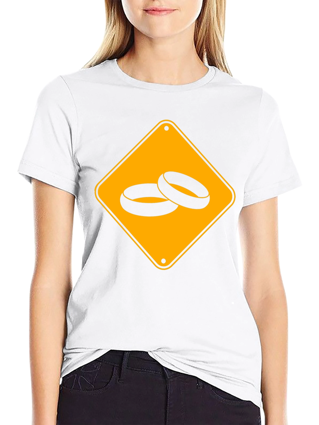 Wedding Ring Sign Black T-Shirt