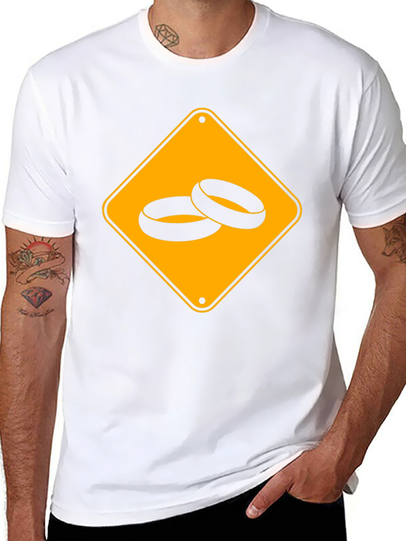 Wedding Ring Sign Black T-Shirt