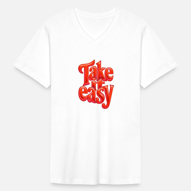 "Take it Easy" Vibrant 3D Glossy Red Typography Ar