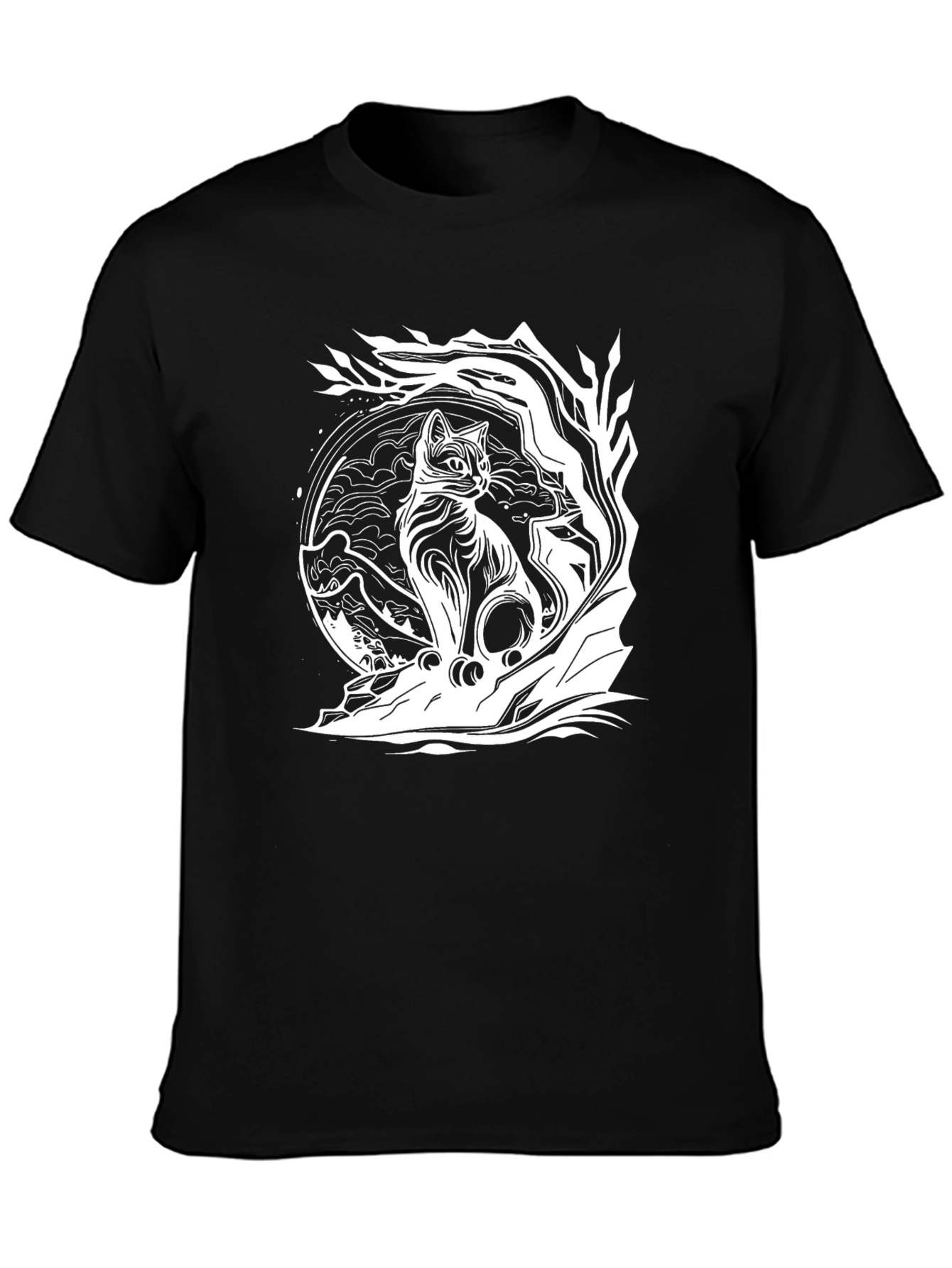 Unique Black Cat Graphic Tee