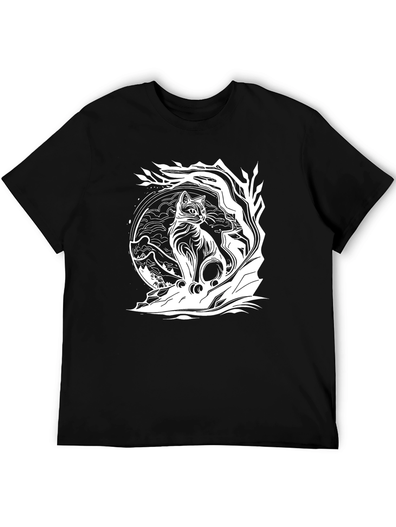 Unique Black Cat Graphic Tee