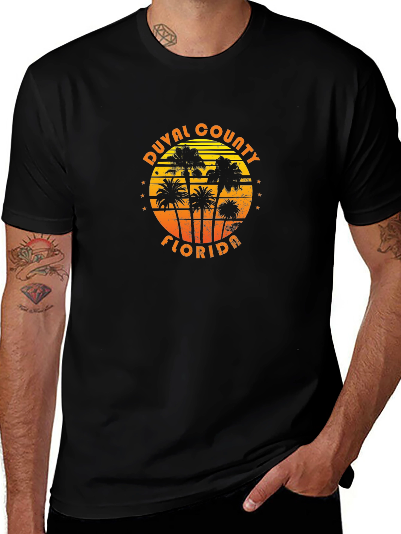 Duval County Florida Palm Tree Graphic T-Shirt
