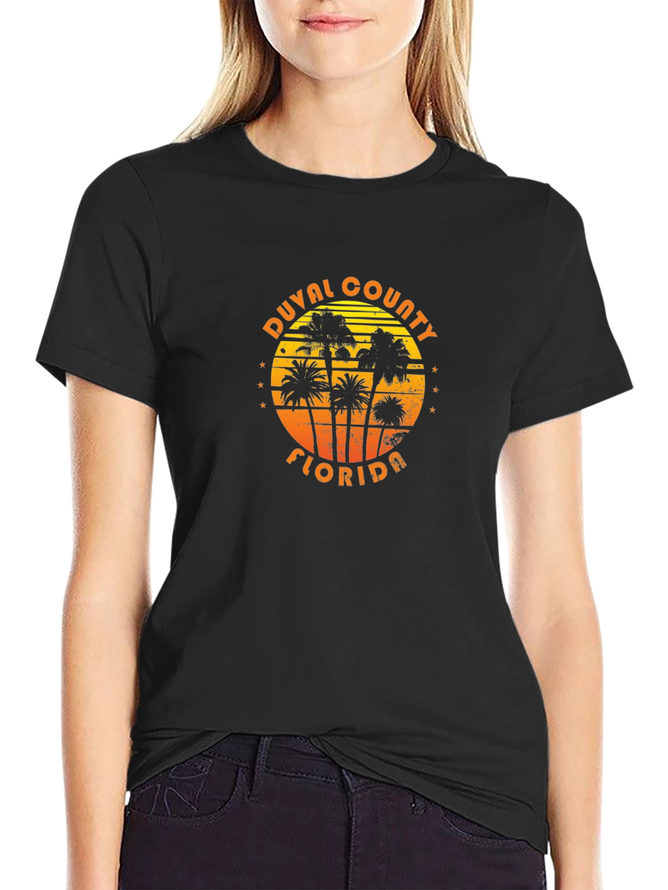 Duval County Florida Palm Tree Graphic T-Shirt
