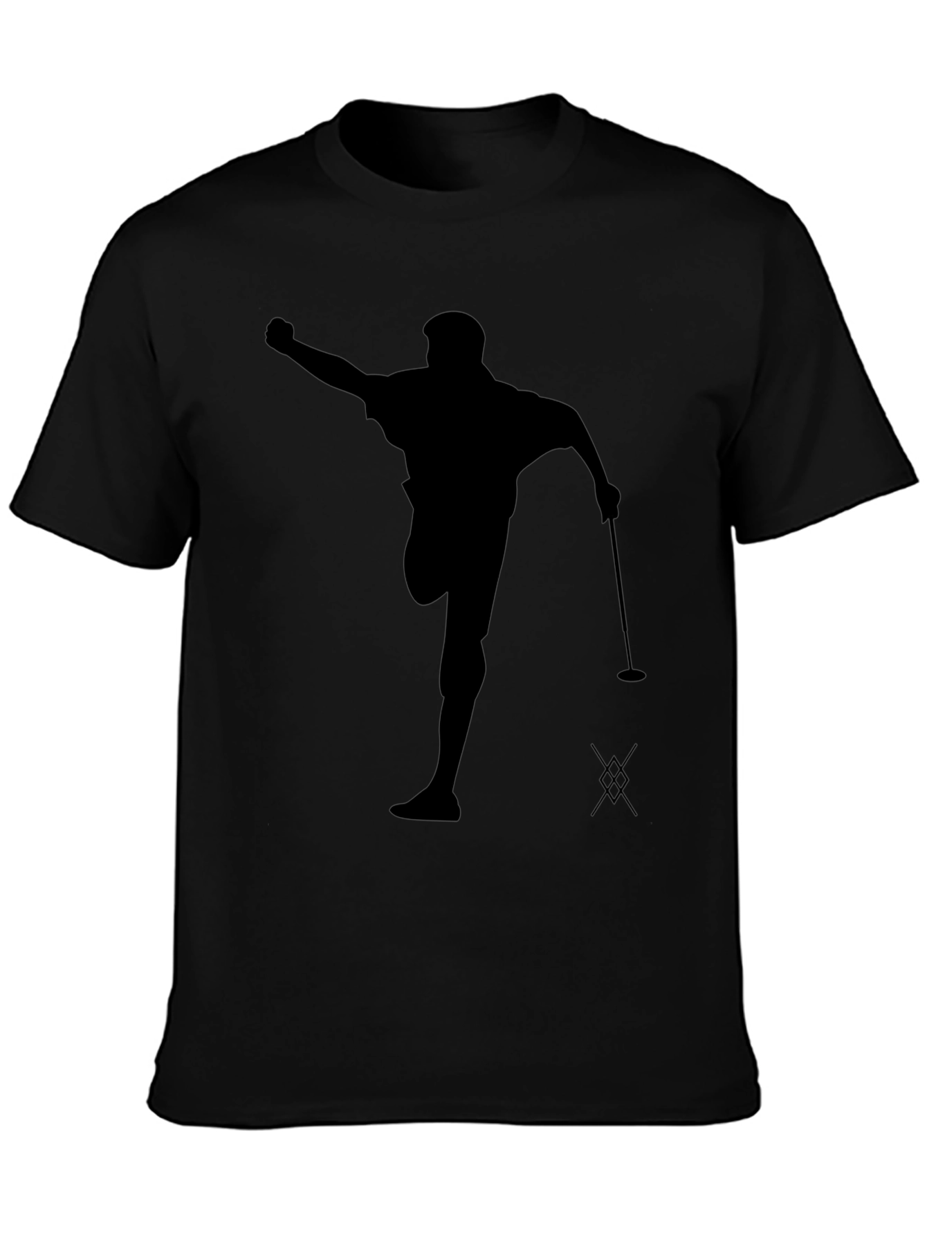 Golfer Silhouette Black T-Shirt