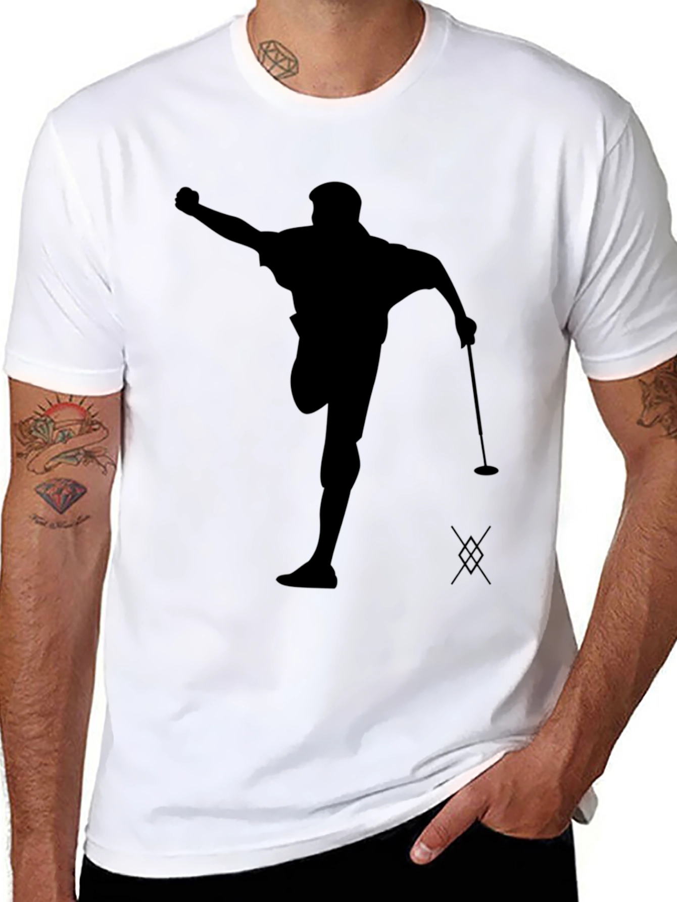 Golfer Silhouette Black T-Shirt