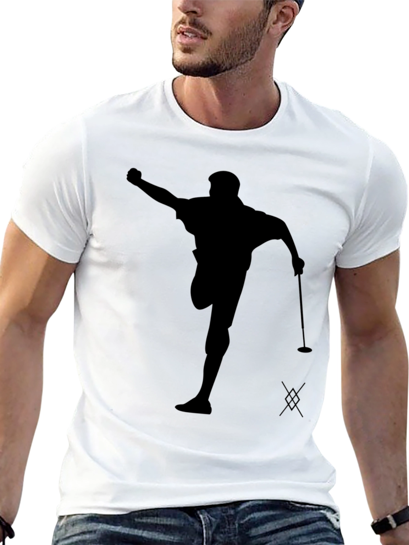 Golfer Silhouette Black T-Shirt