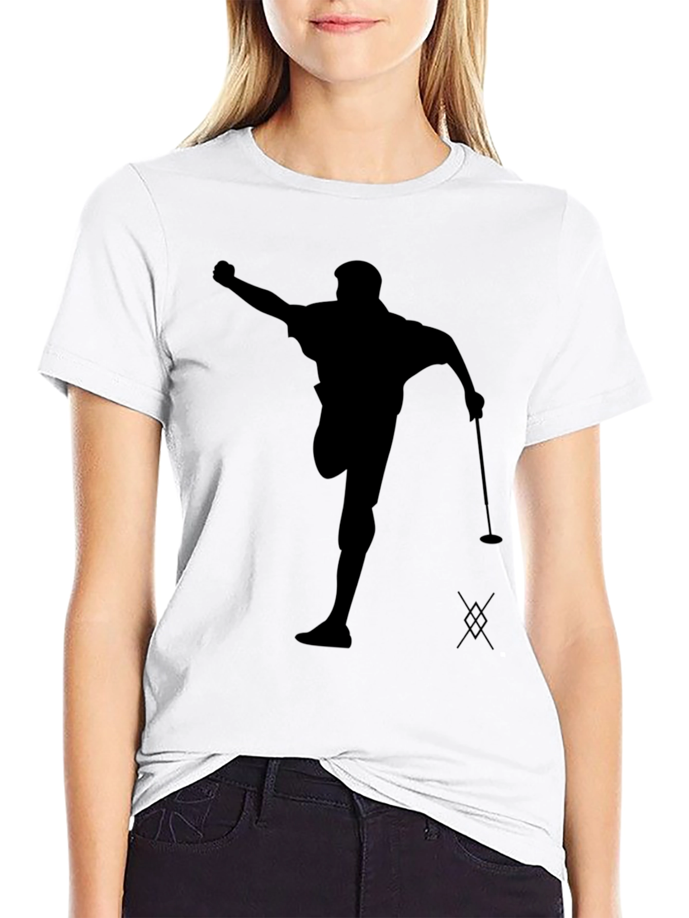 Golfer Silhouette Black T-Shirt
