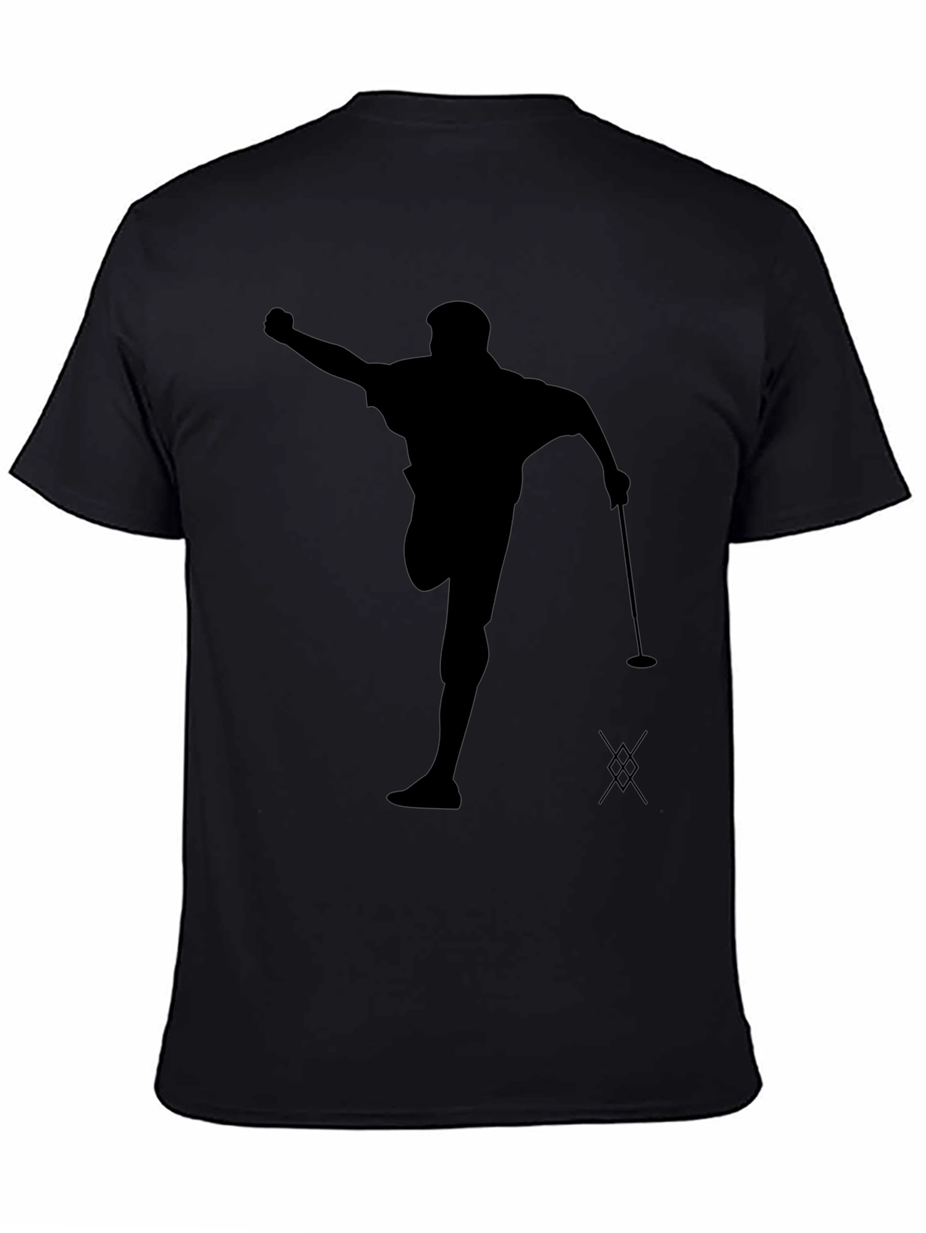 Golfer Silhouette Black T-Shirt