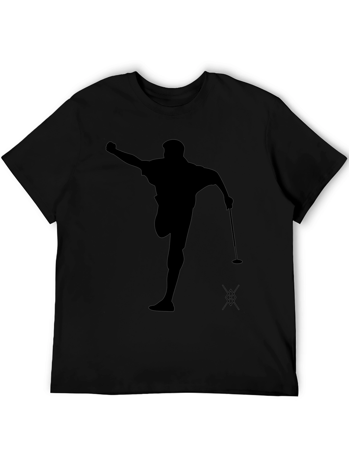 Golfer Silhouette Black T-Shirt