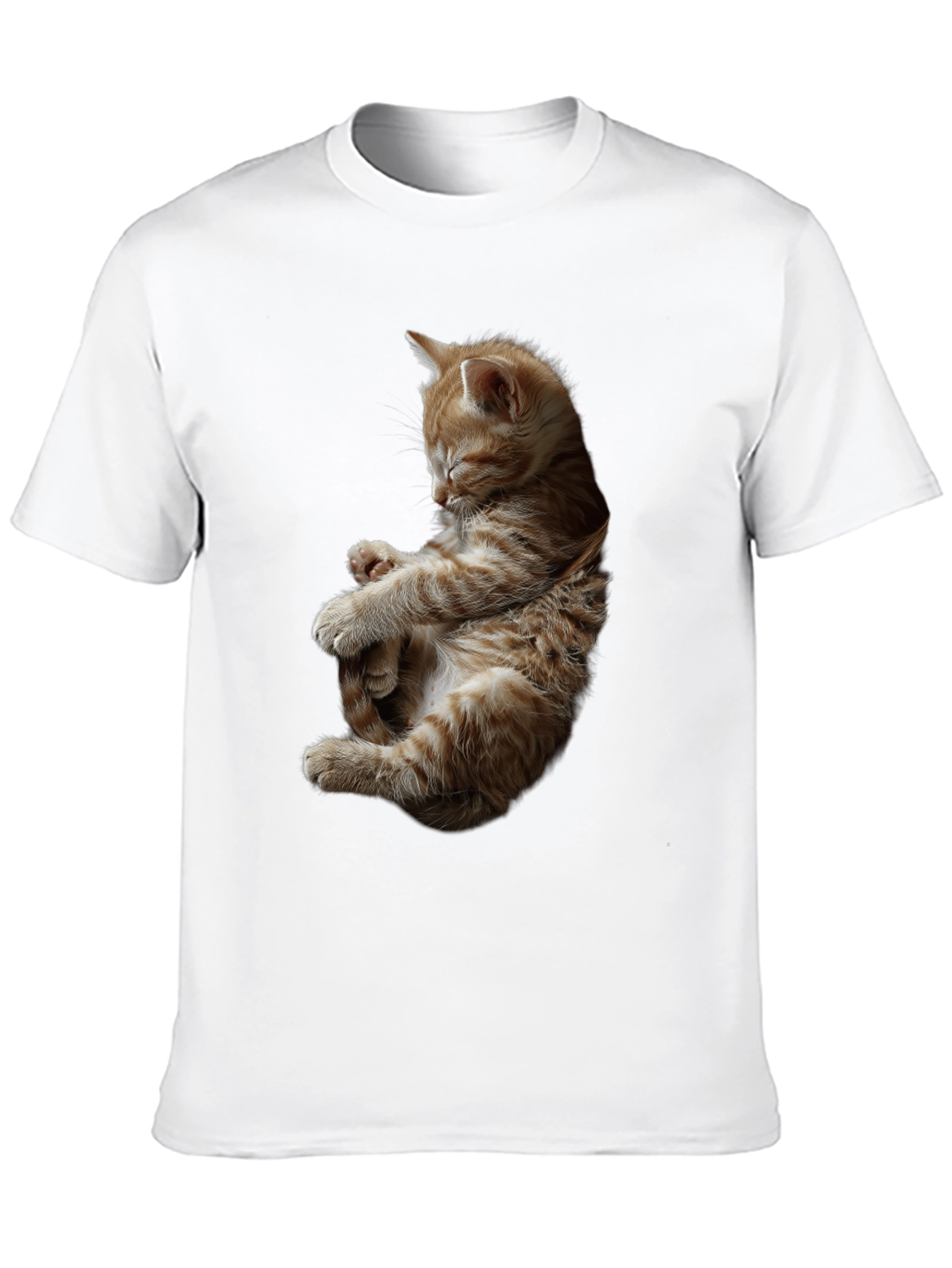 Sleeping Kitten Graphic Black T-Shirt