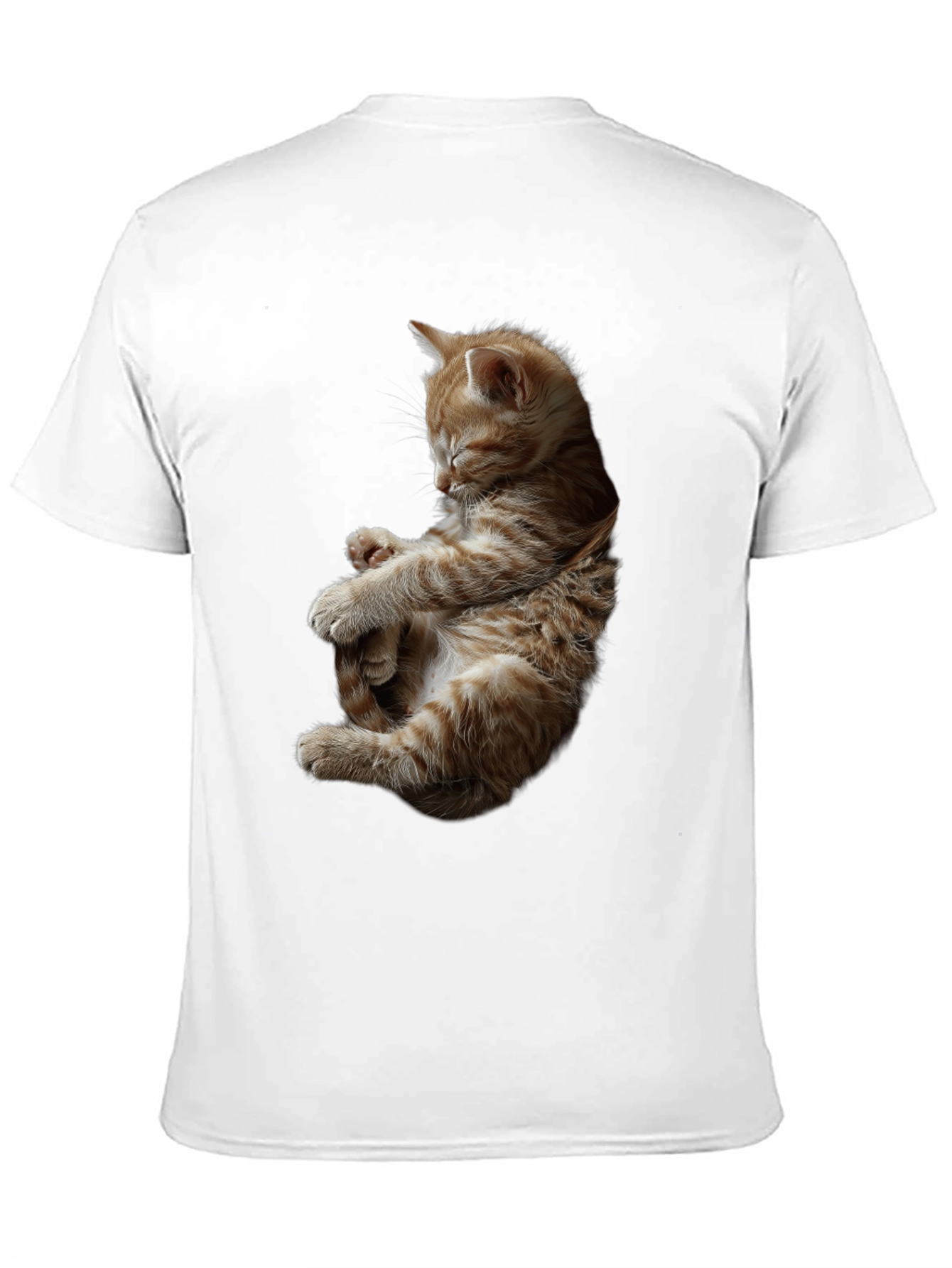 Sleeping Kitten Graphic Black T-Shirt