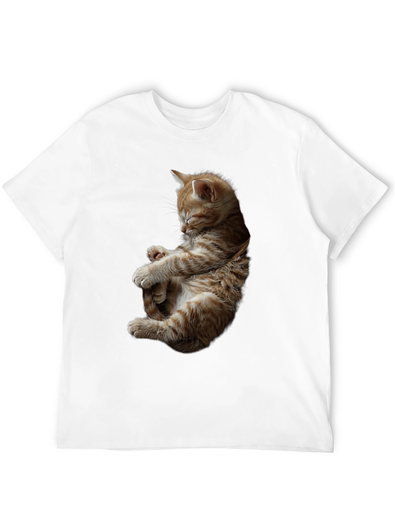 Sleeping Kitten Graphic Black T-Shirt
