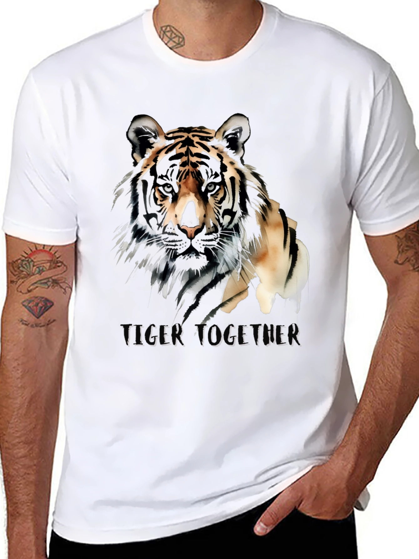 Tiger Together Graphic T-Shirt - Black
