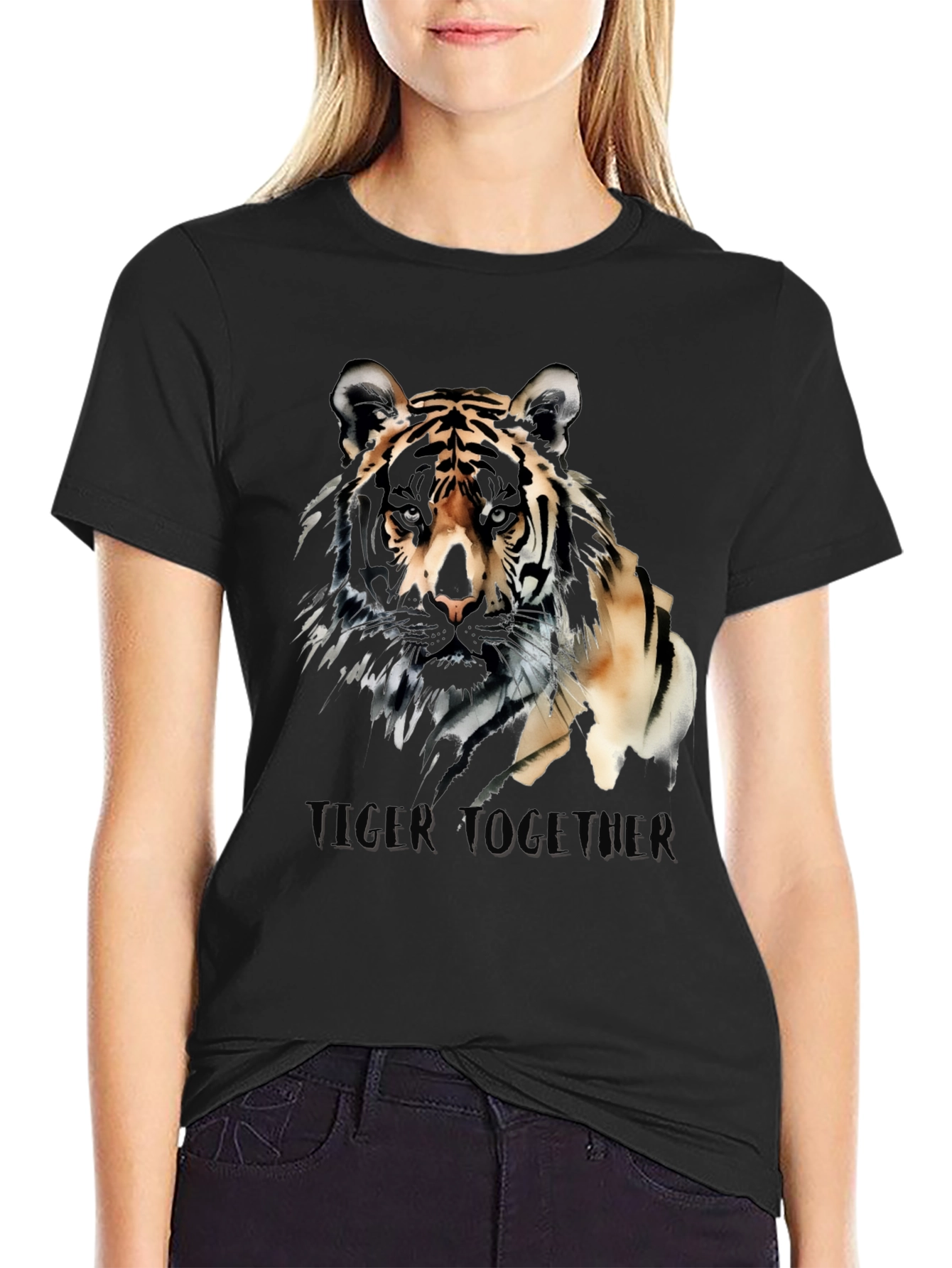 Tiger Together Graphic T-Shirt - Black