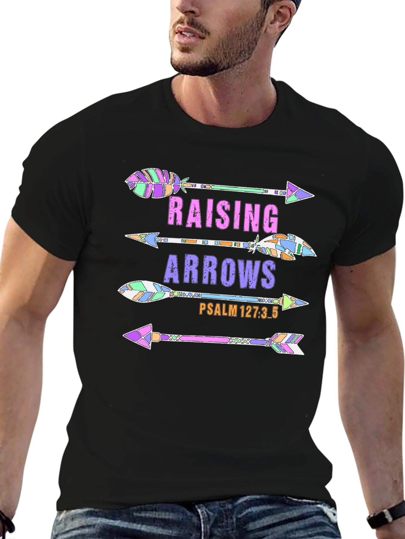 Raising Arrows Graphic Tee - Psalm 127:35 - Black