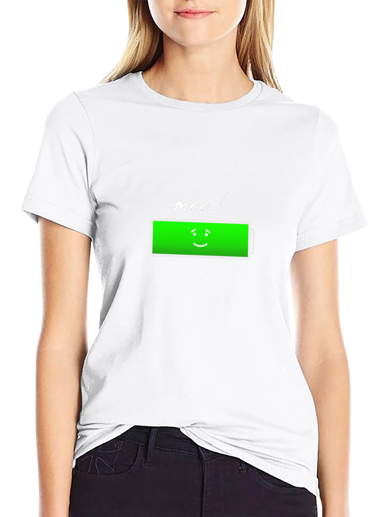 Mood Full Battery Graphic T-Shirt - Black Casual Wear