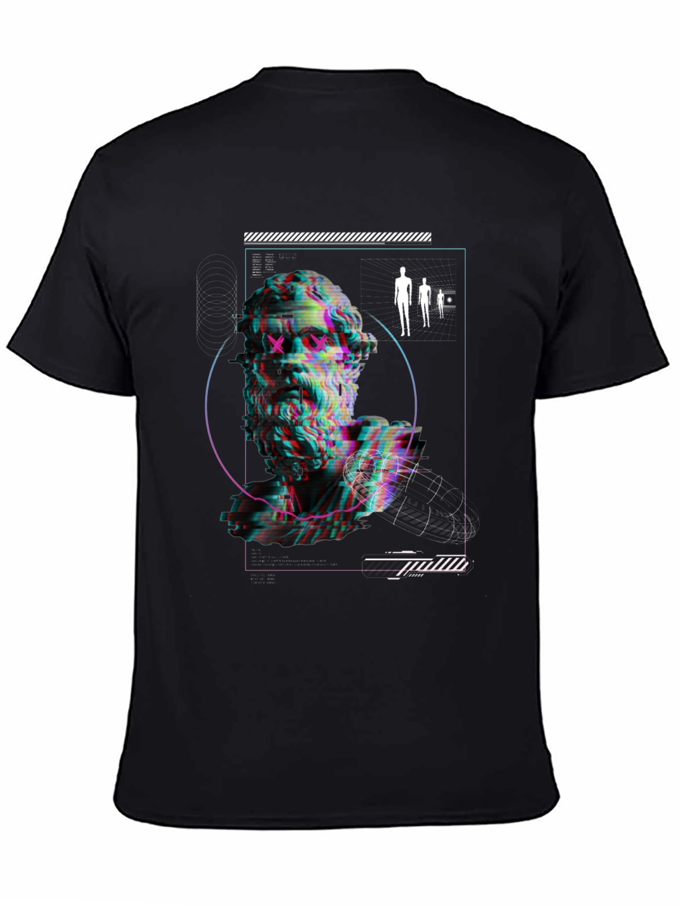 Glitch Statue Graphic Tee - Modern Art T-Shirt