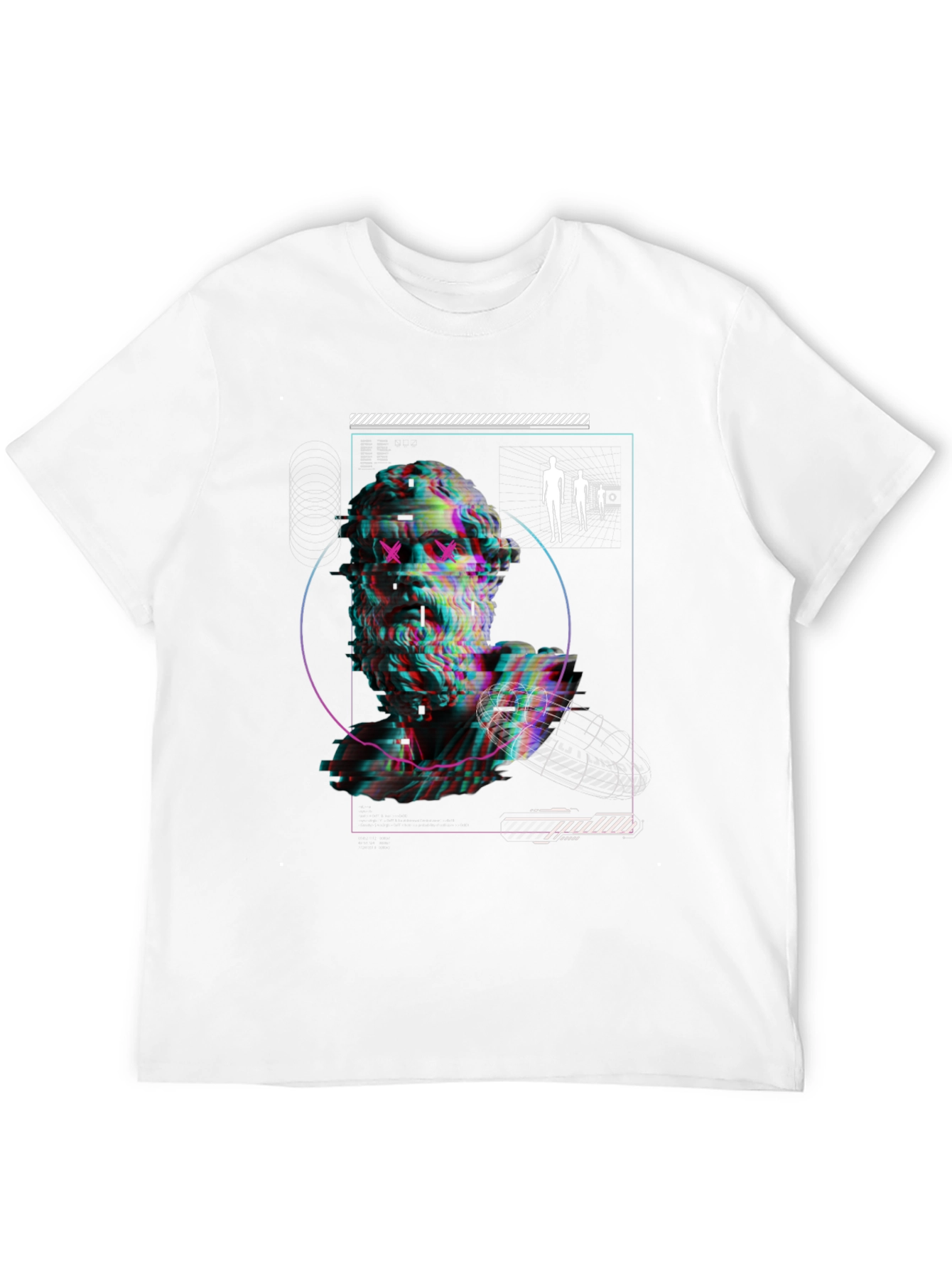 Glitch Statue Graphic Tee - Modern Art T-Shirt