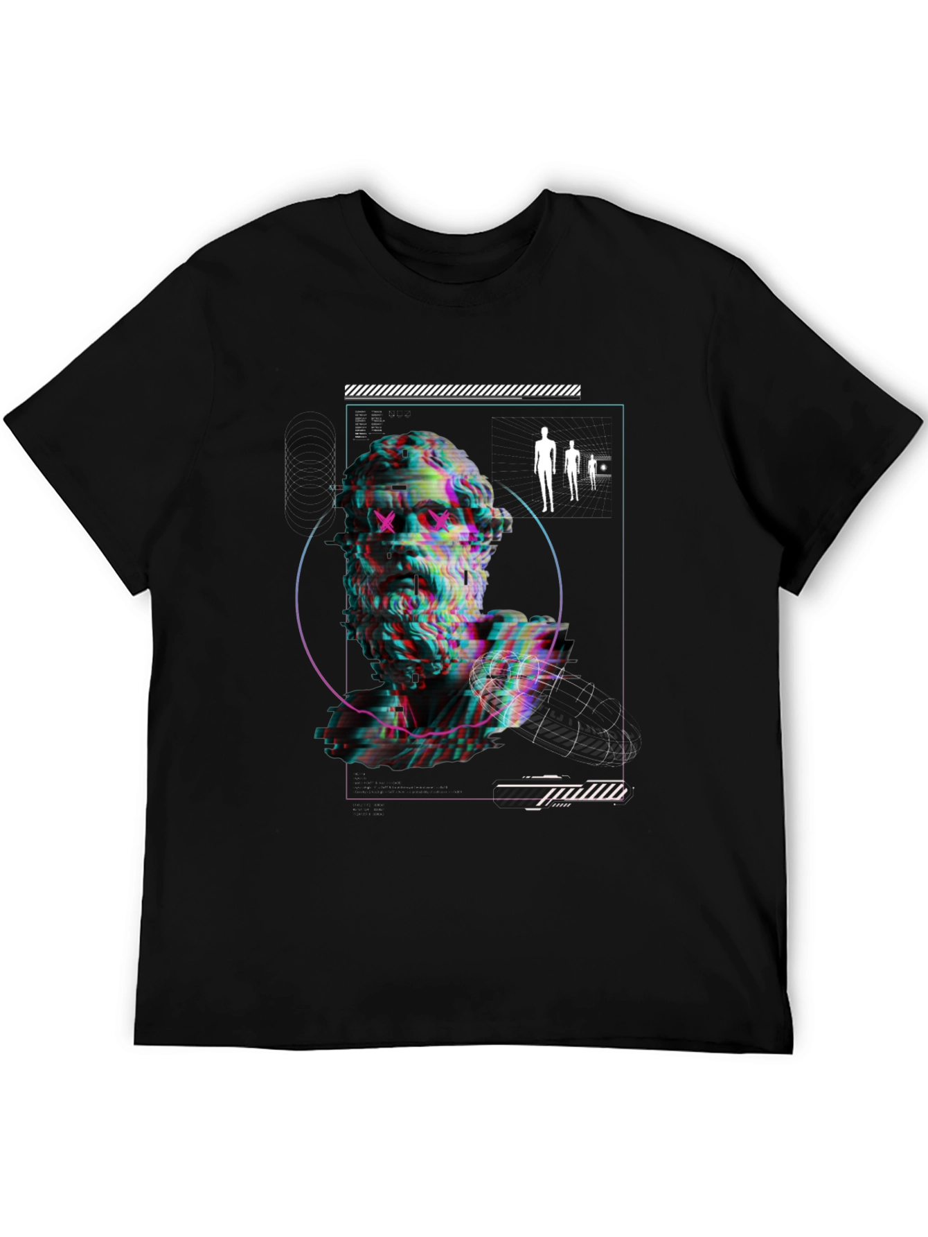 Glitch Statue Graphic Tee - Modern Art T-Shirt