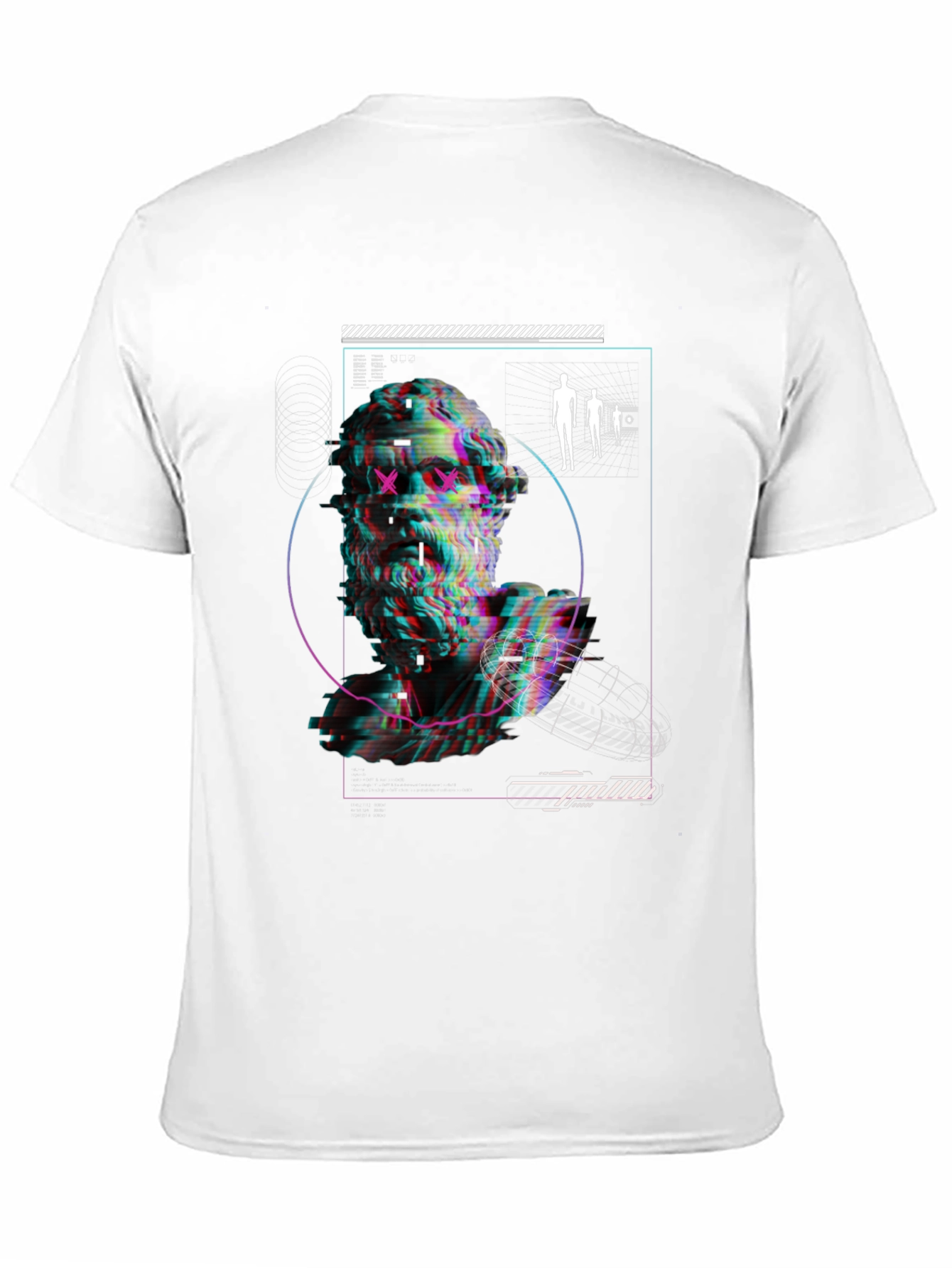 Glitch Statue Graphic Tee - Modern Art T-Shirt