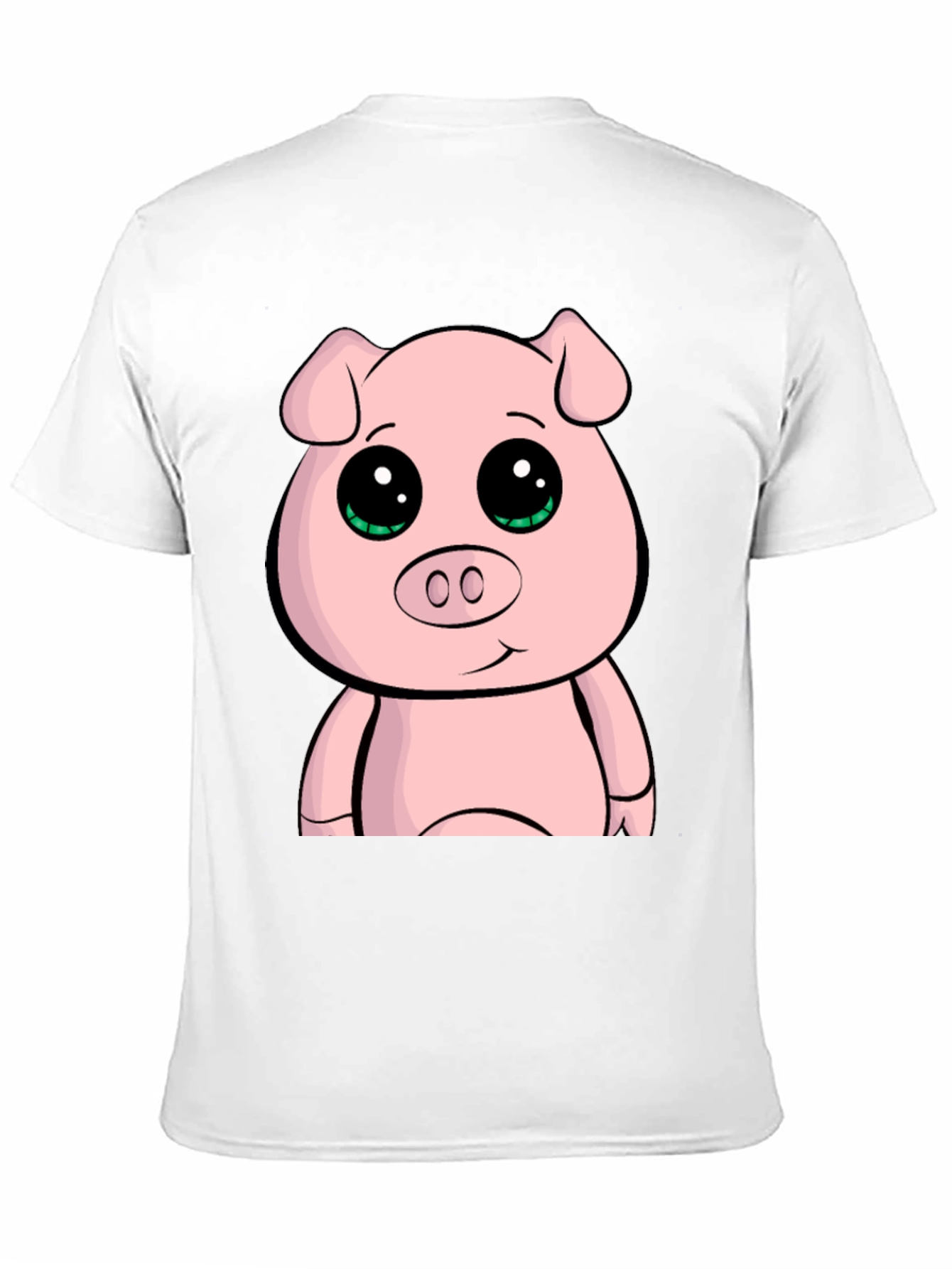 Cute Cartoon Pig Graphic Tee - Black Casual T-Shirt
