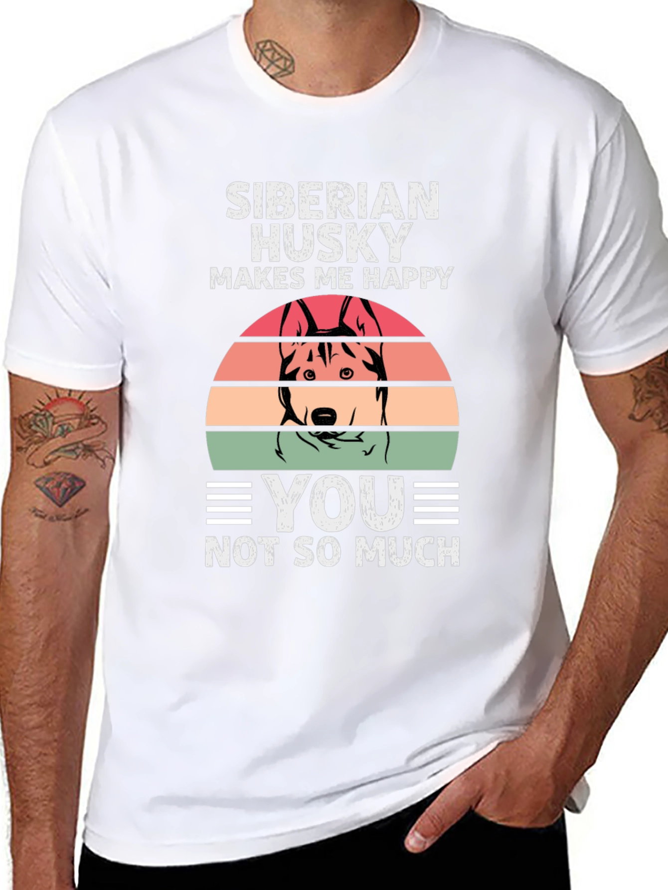 Siberian Husky Makes Me Happy T-Shirt