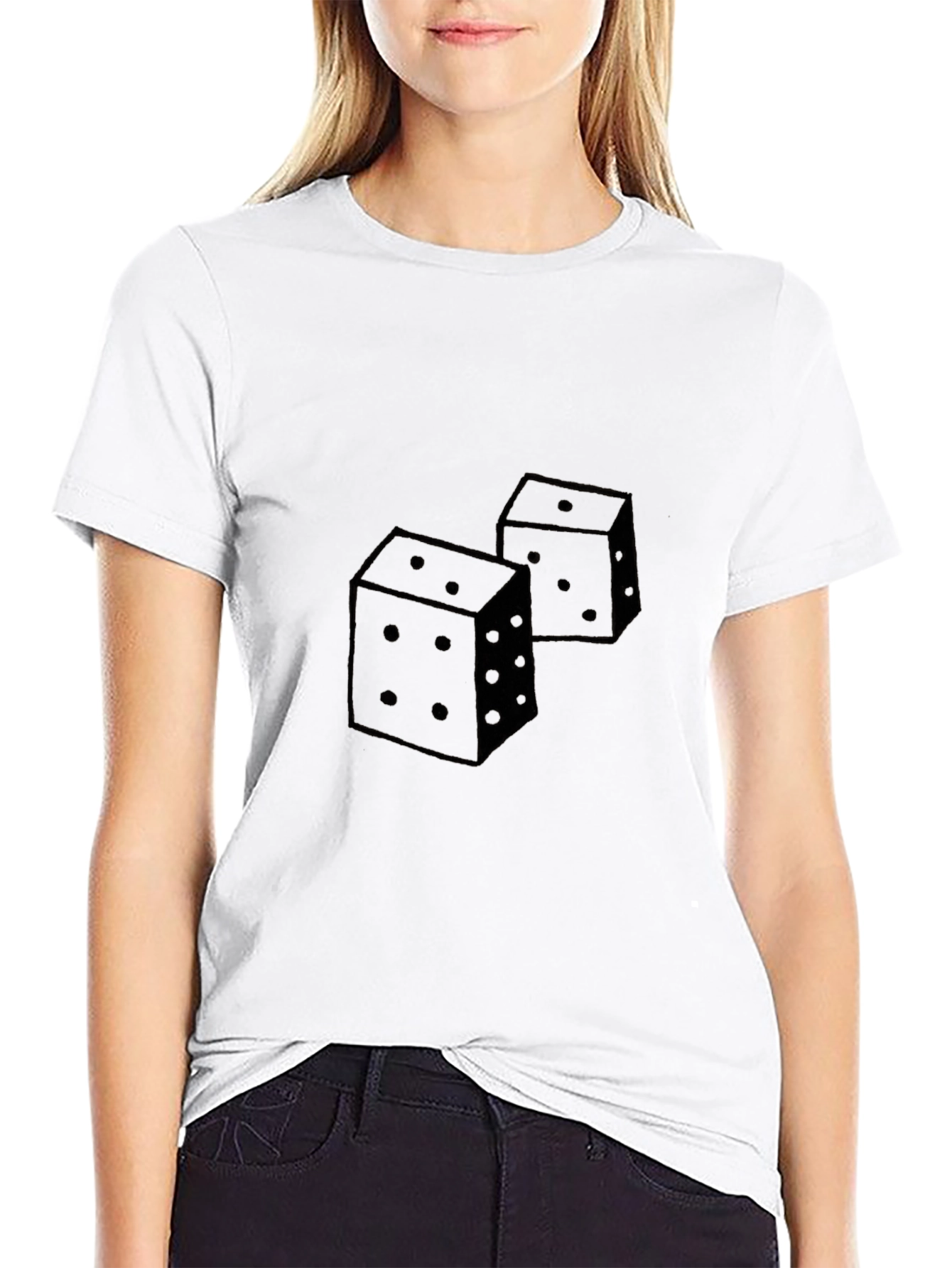 Dice Graphic T-Shirt - Black Casual Tee