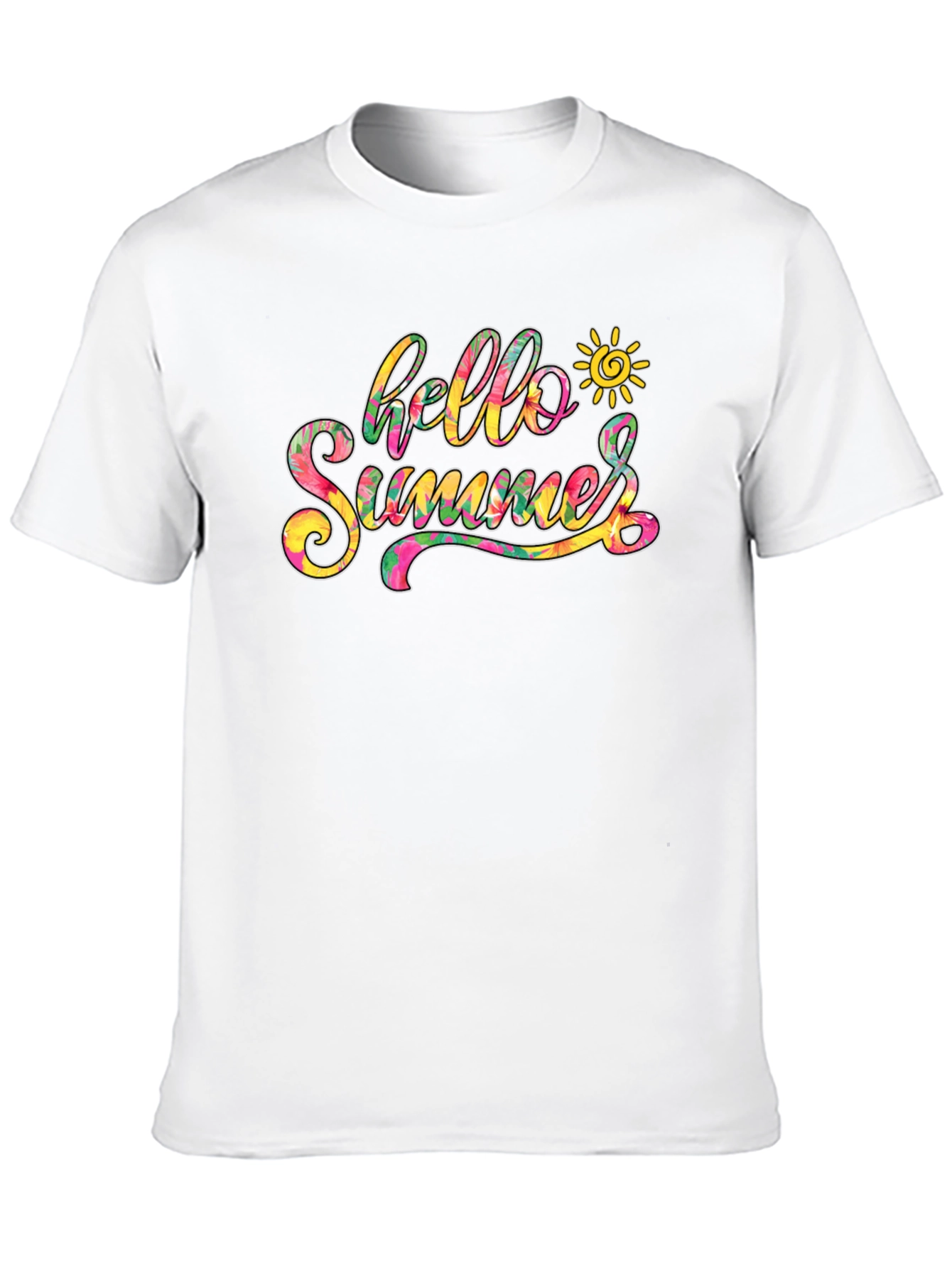 Hello Summer Graphic Tee - Black Casual T-Shirt