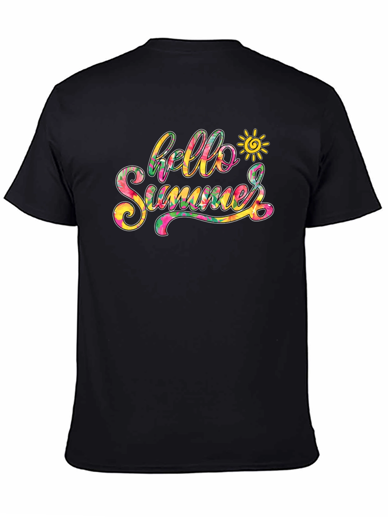 Hello Summer Graphic Tee - Black Casual T-Shirt