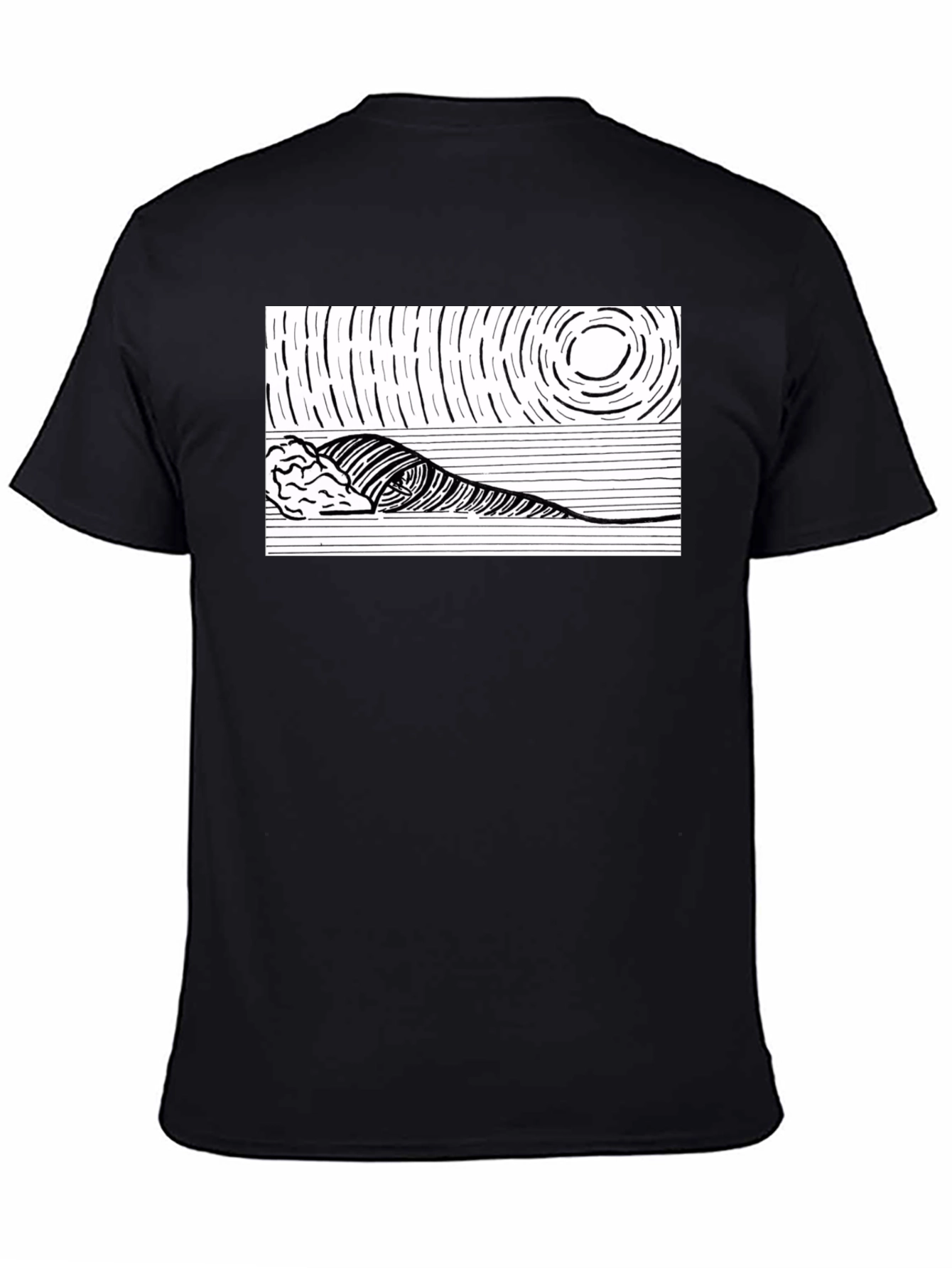 Ocean Wave Graphic Tee - Black