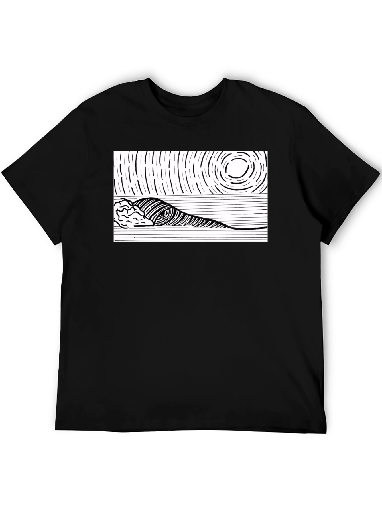 Ocean Wave Graphic Tee - Black